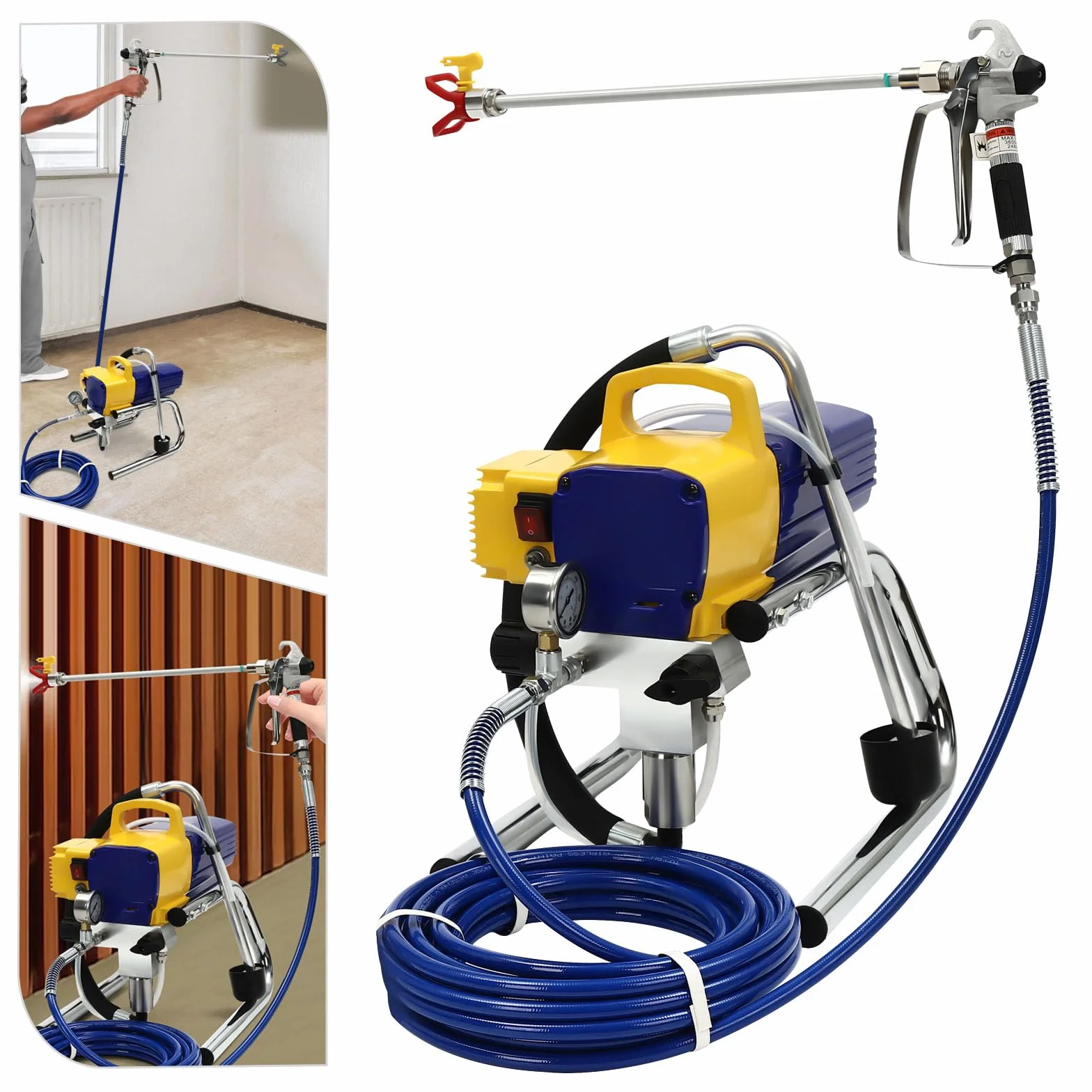 Elektryczny pistolet natryskowy do malowania ścian, system natrysku farby Airless Control Pro, pistolet natryskowy do malowania drewna, metalu, ścian i sufitów wewnątrz i na zewnątrz