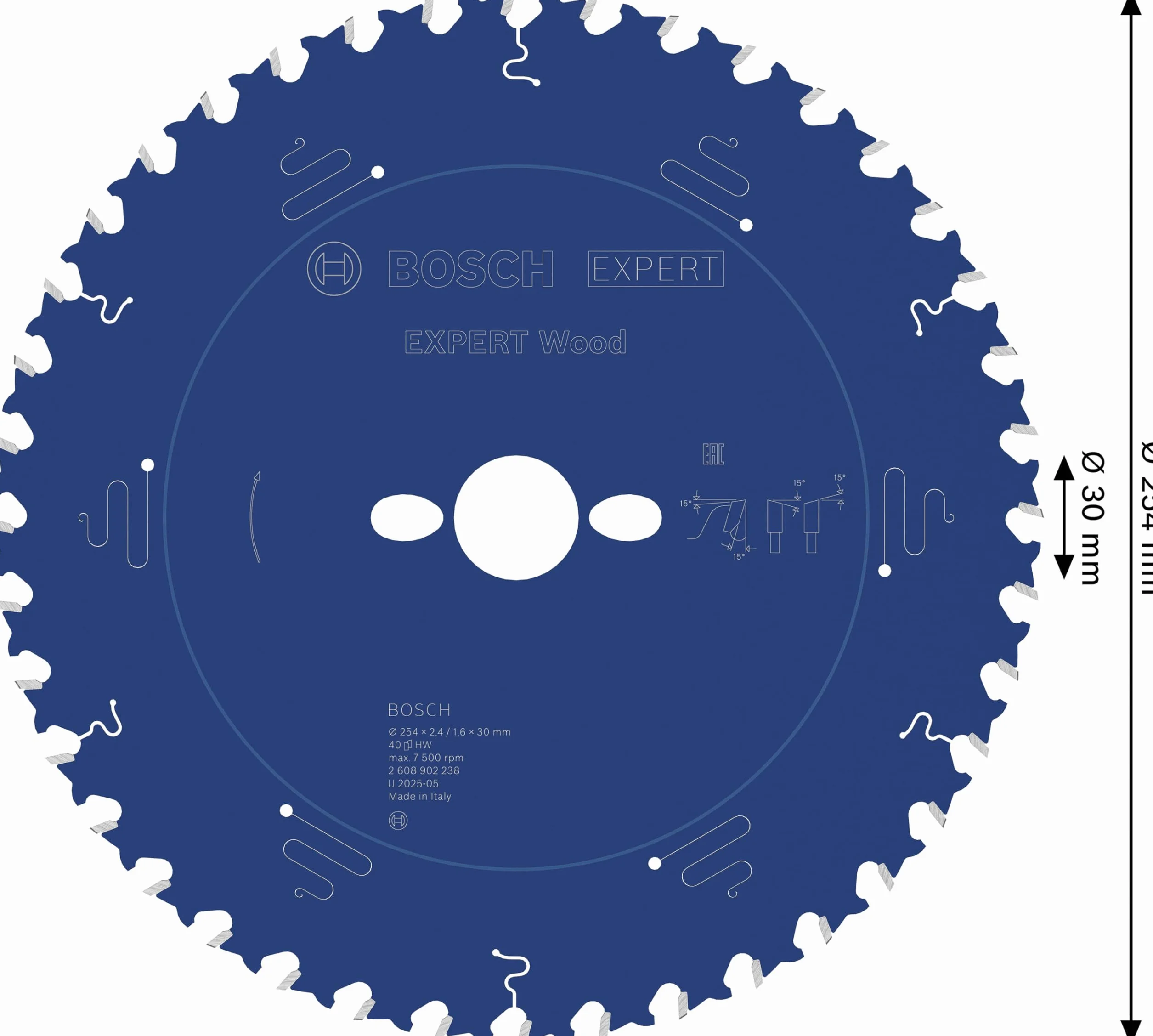 Bosch 1x Tarcza pilarska EXPERT Wood (do Miękkie drewno, Ø mm, Professional Akcesoria Przewodowa stołowa pilarka tarczowa)