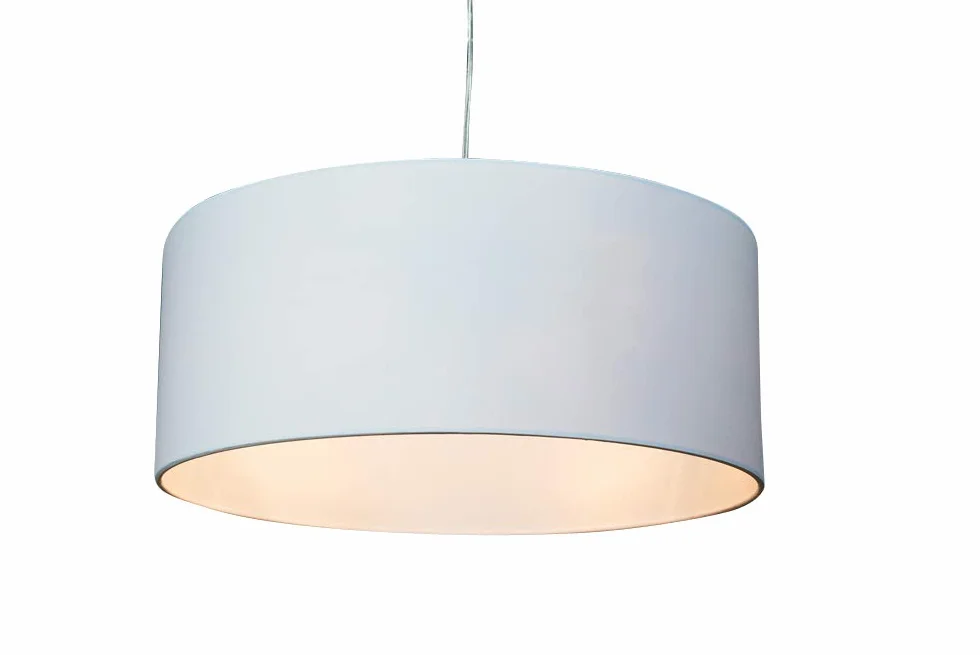 Lampa wisząca Circulo 3-punktowa biała z 3 żarówkami LED / Ø 40 cm / metal chromowany/abażur z materiału (lampa wisząca, lampa sufitowa, lampa wisząca)