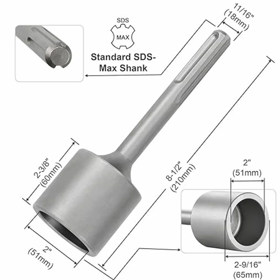 SDS Max Trzpień Słupek T Kierownica, 2 Cale Ogrodzenie Słupek T Sterownik Słupki I Uziemienie Pręt Sterownik Adapter Bity Dla SDS Max Obrotowe Młotowiertarka Narzędzie