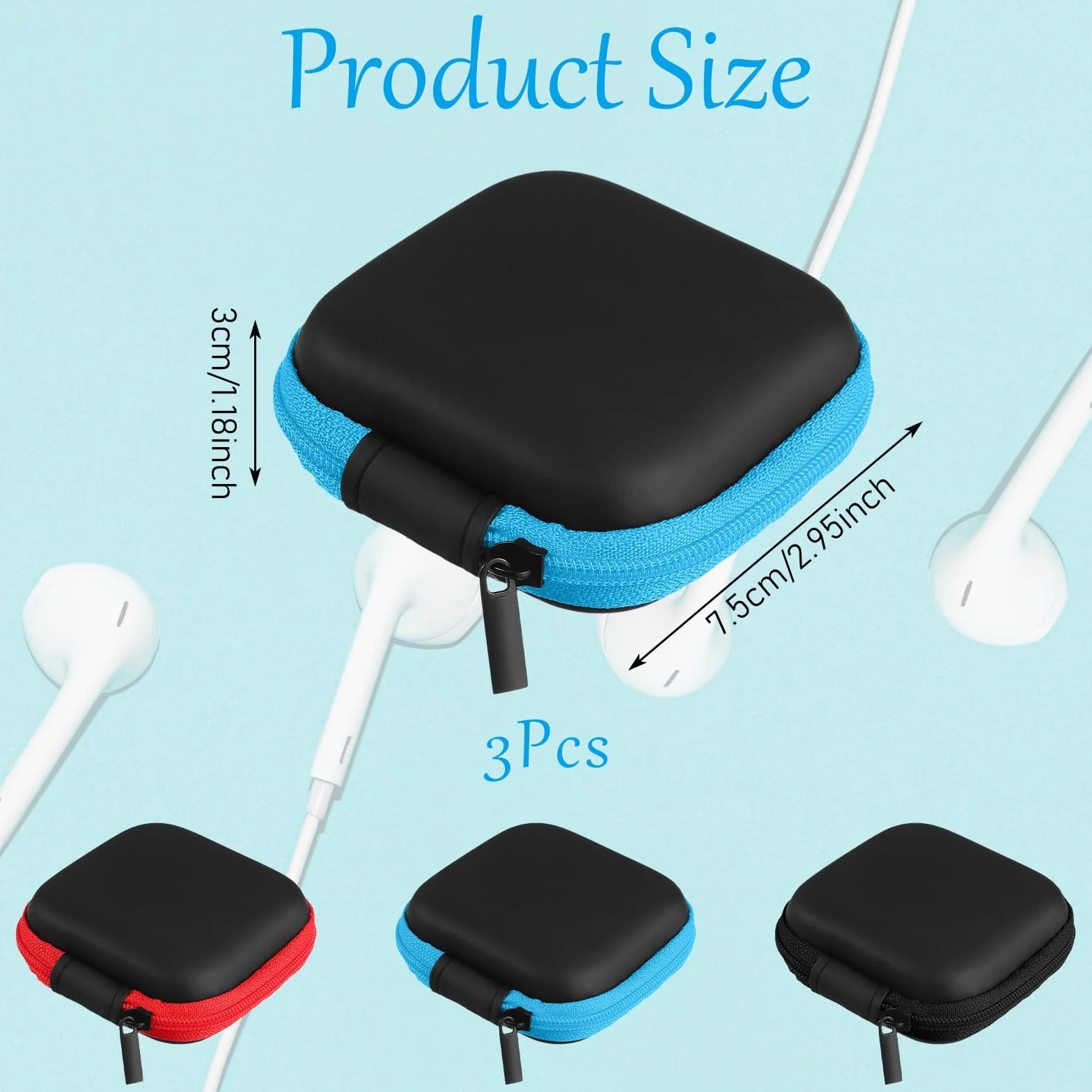SHENLIU 3 sztuki etui ochronne do słuchawek dousznych Bluetooth