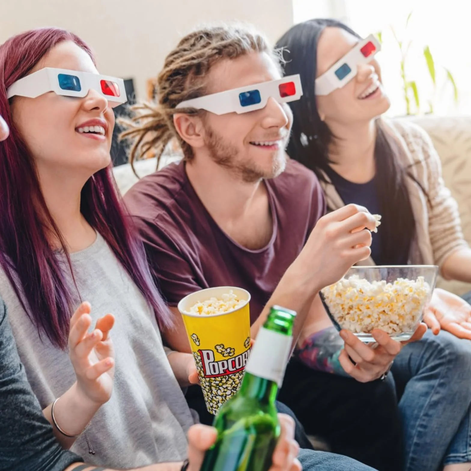 Papierowe okulary 3D czerwone i niebieskie soczewki 40 par