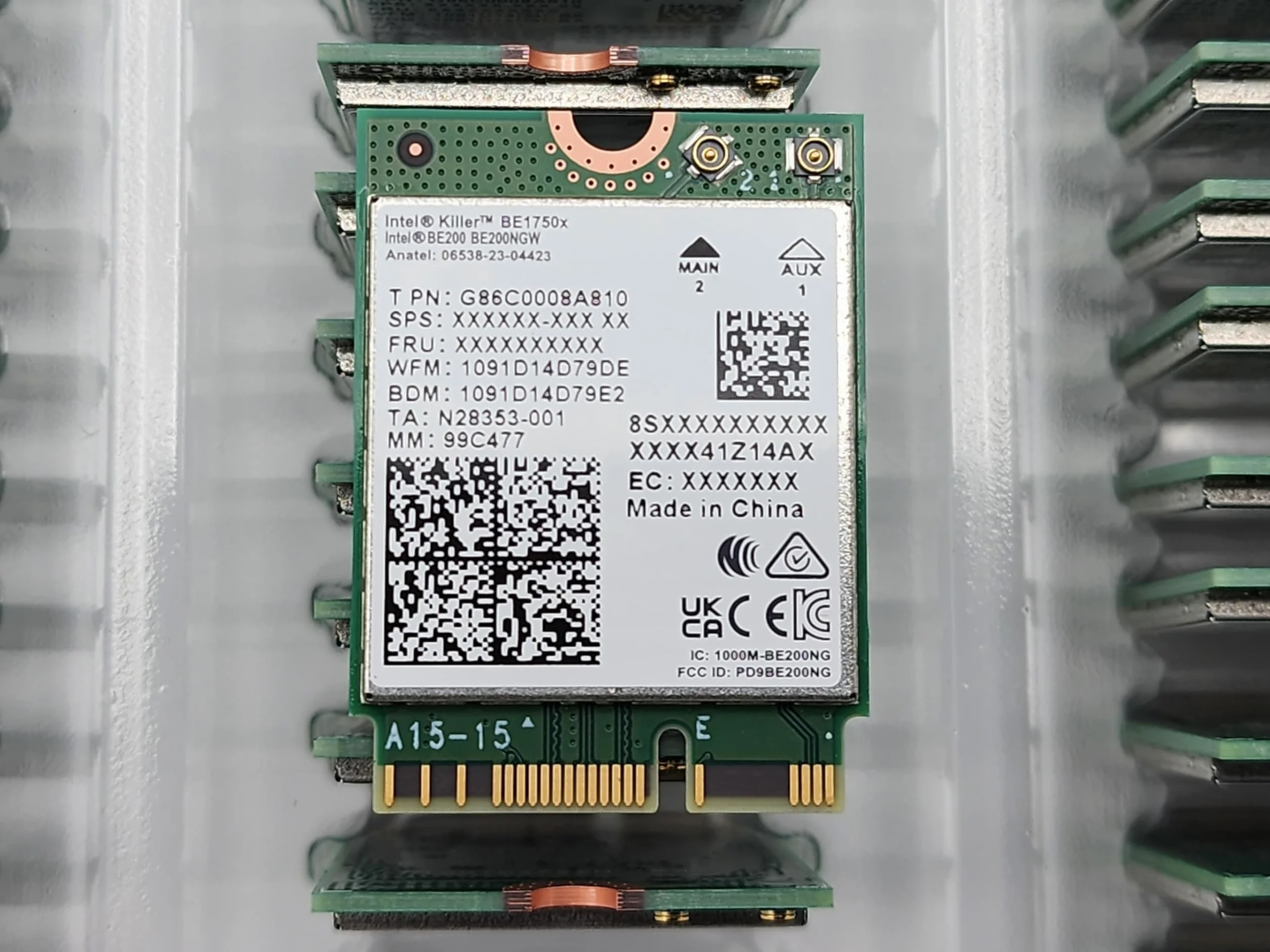 Intel Killer BE200 Wi-Fi 7 Card M.2 Key E Interface for Intel Processors