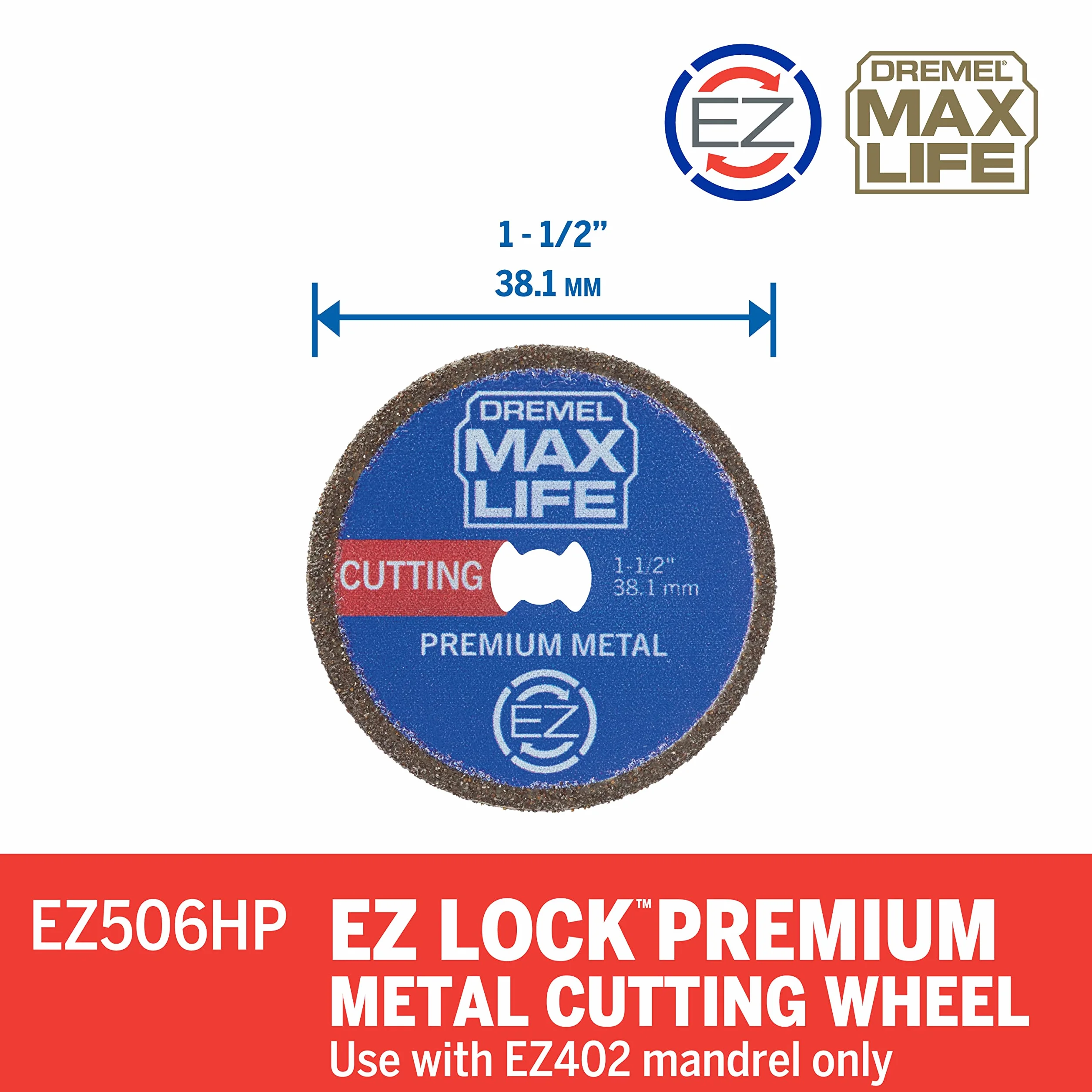 Dremel Max Life EZ506HP 1-12" (38,1 mm) wysokiej jakości metalowa tarcza tnąca, niebieska