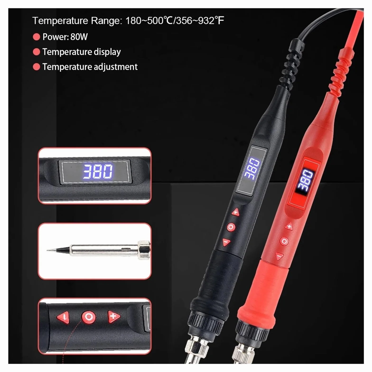 Zestaw Lutownicy 80W Cyfrowy Wyświetlacz LCD Regulacja Temperatury Z Przełącznikiem Przenośne Narzędzia Spawalnicze(Set5)