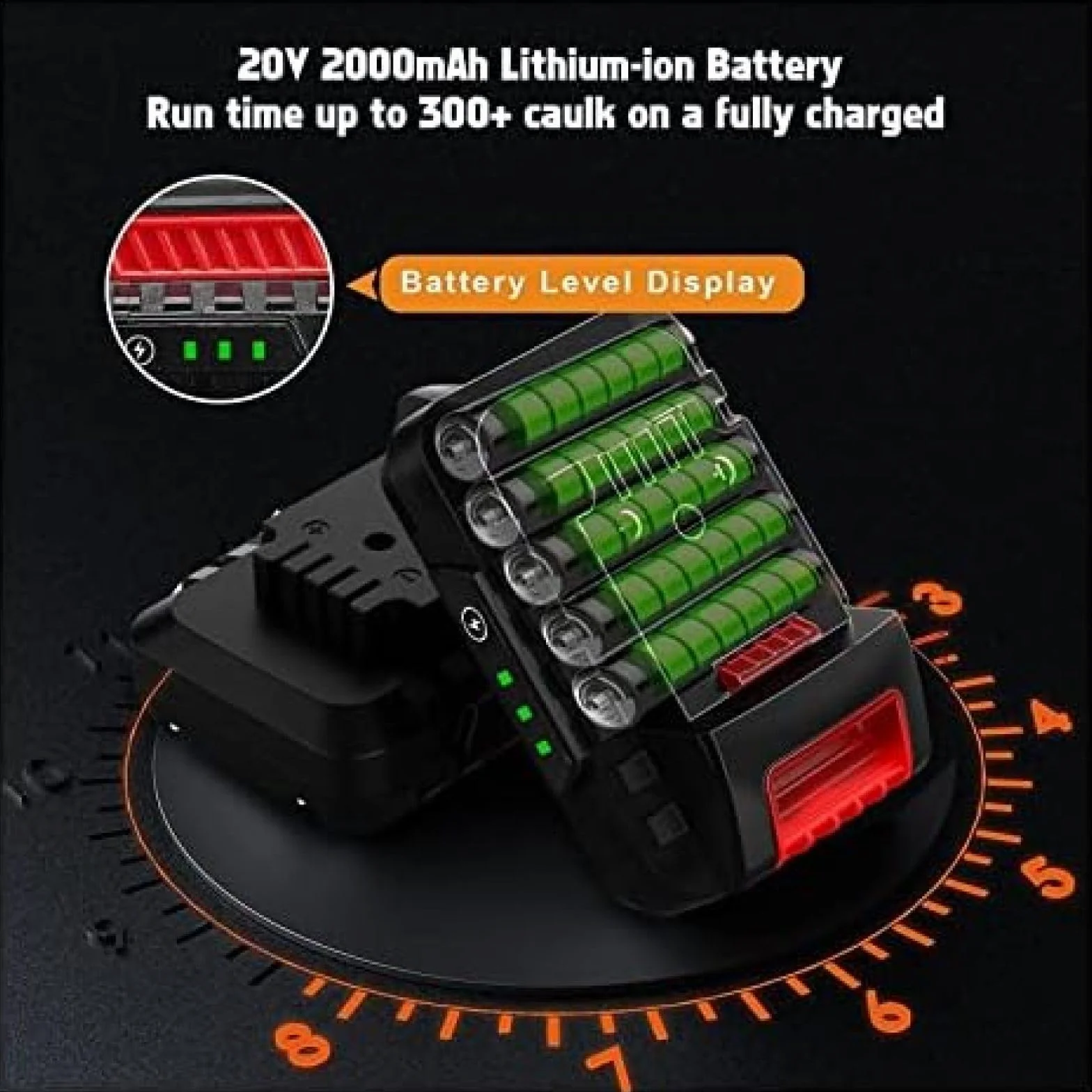 Bezprzewodowy Pistolet Do Uszczelniania 4 Regulowana Prędkość Elektryczny Pistolet Do Kleju Do Uszczelniania Z Akumulatorem Litowo-jonowym 2000 MA Pistolet Do Silikonu Do Napełniania Uszczelniaczy