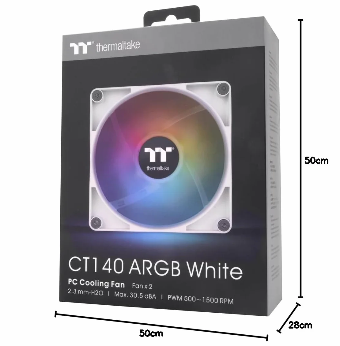Thermaltake CT140 ARGB Sync PC Cooling Fan White 2 Pack