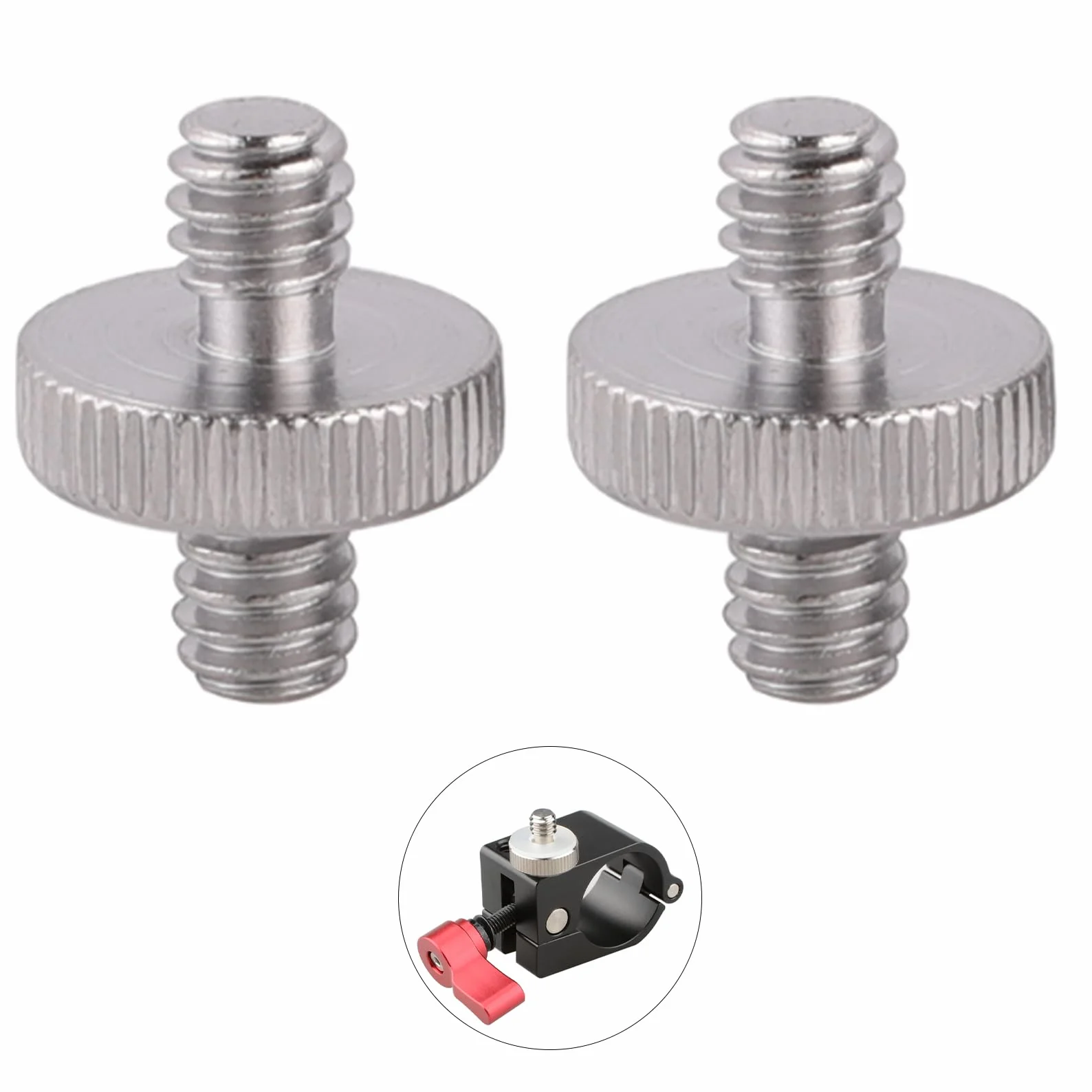2 sztuki śrub 1/4 cala, adapter gwintowany do kamery, wtyczka 1/4 na wtyczkę 1/4 męska, metalowy adapter gwintu, konwerter do statywu, statywu monopodowego, wspornika na ramię, stojak, klatka na