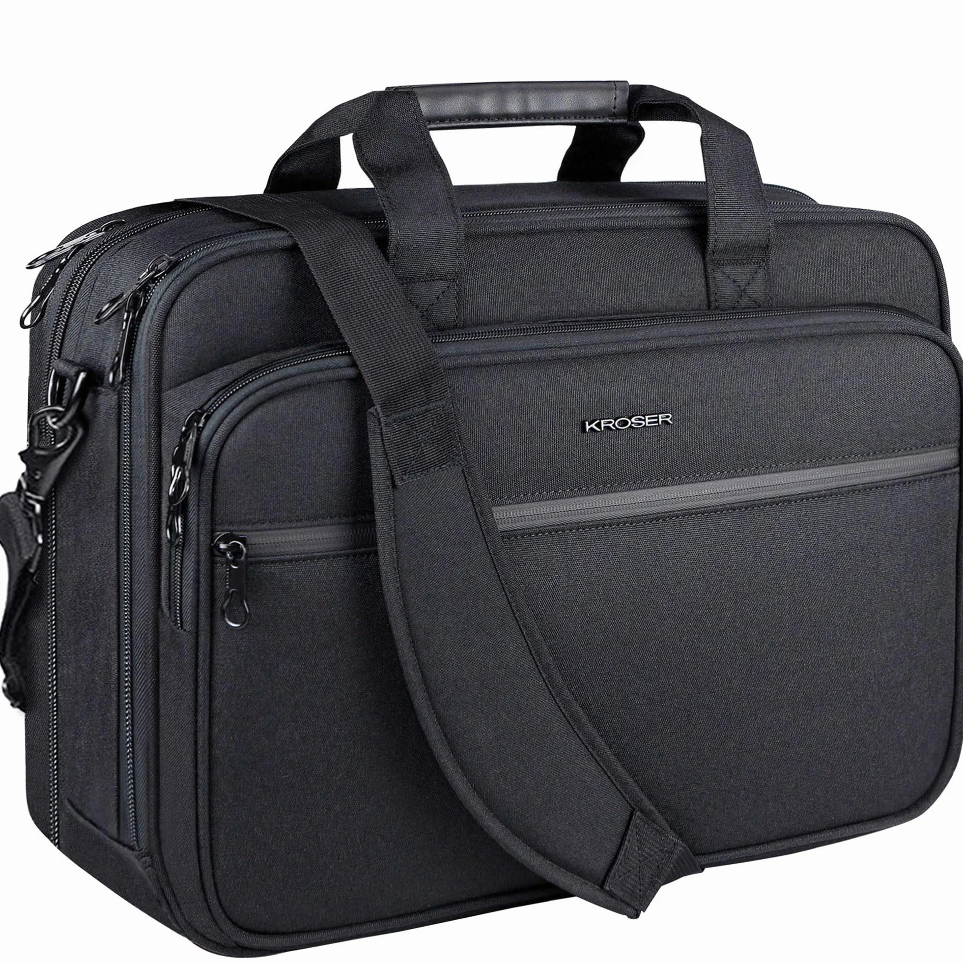 KROSER Aktówka na laptopa 18" wodoszczelna z kieszeniami RFID na podróż