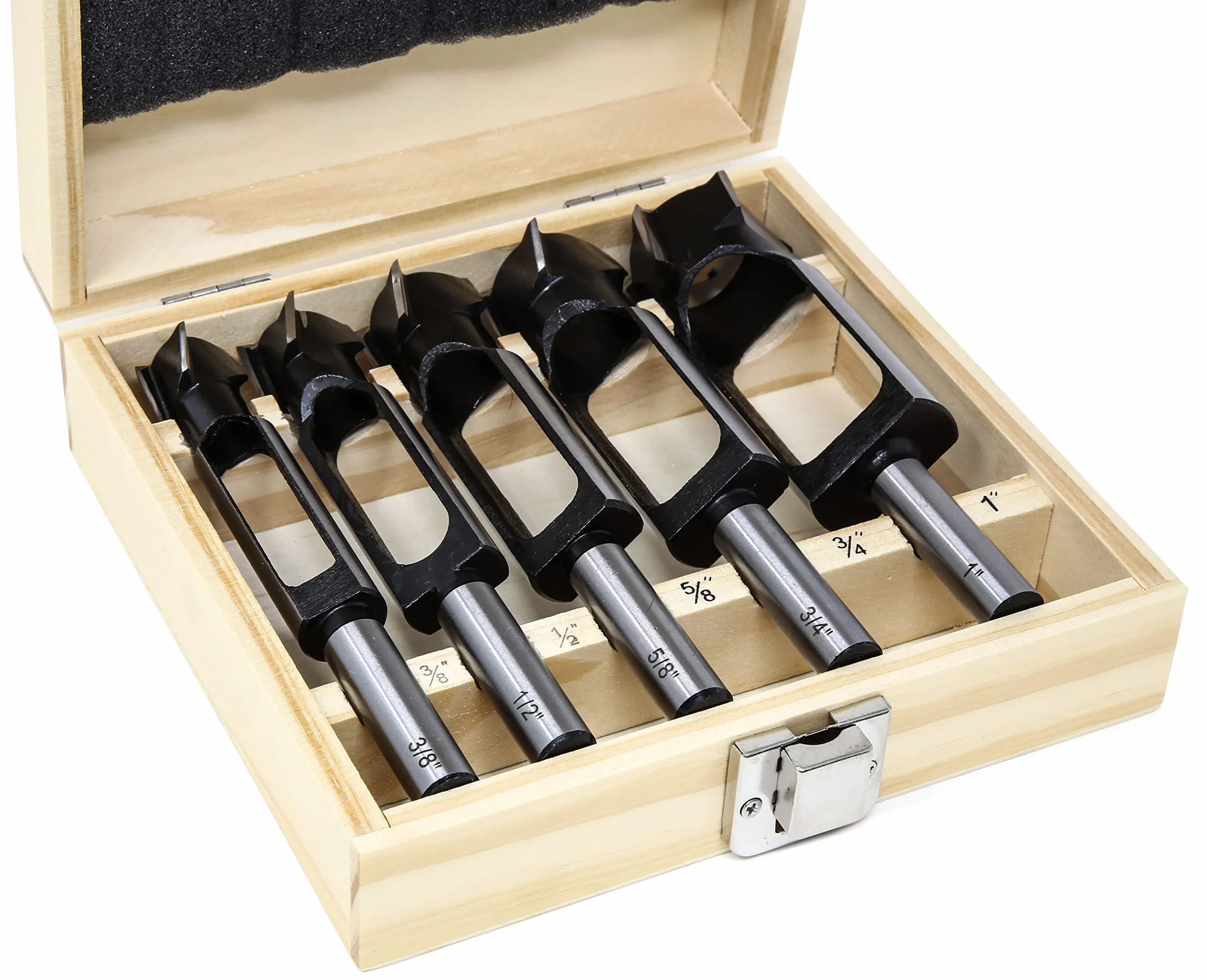WEN DB051T 5-Piece Tenon and Deep Plug Cutter Drill Bit Set with Carrying Case