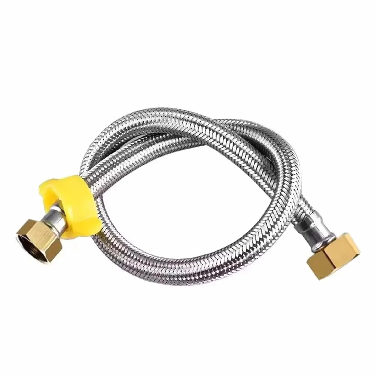 Wąż wysokociśnieniowy w oplocie 20–200 cm, przeciwwybuchowa i szczelna, elastyczna rura wodna z G1/2 cala, uniwersalny, pasuje do baterii kuchennych, łazienki, pryszniców i złączy urządzeń (150 cm)