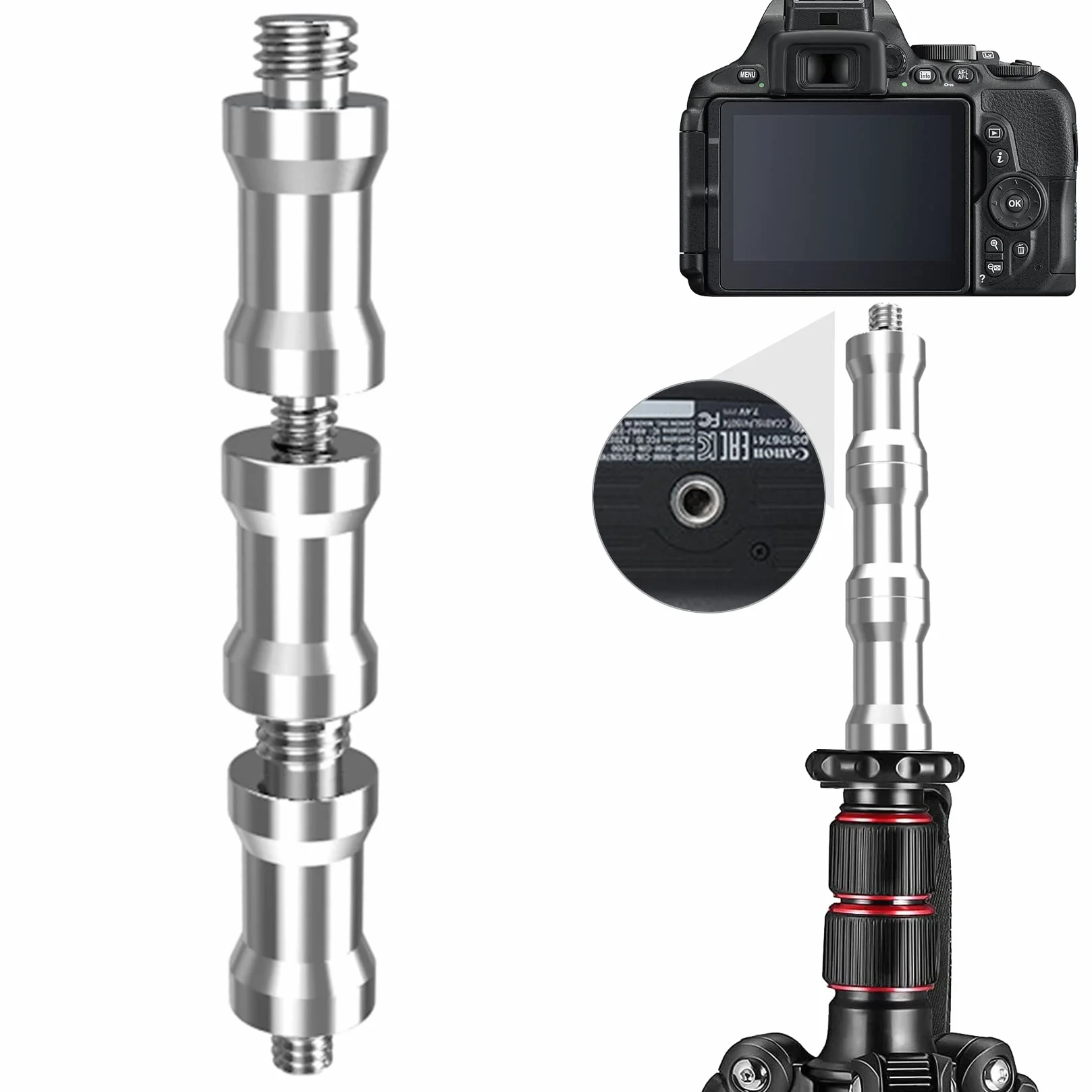 22 Sztuki Śrub Do Aparatu 1/4" Na 3/8" Adapter Statywu Głowicy Kulowej