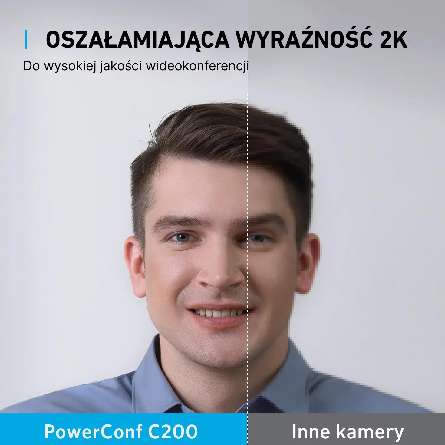 Anker PowerConf C200 2K kamera internetowa z redukcją szumów AI, mikrofony stereo, regulowane pole widzenia