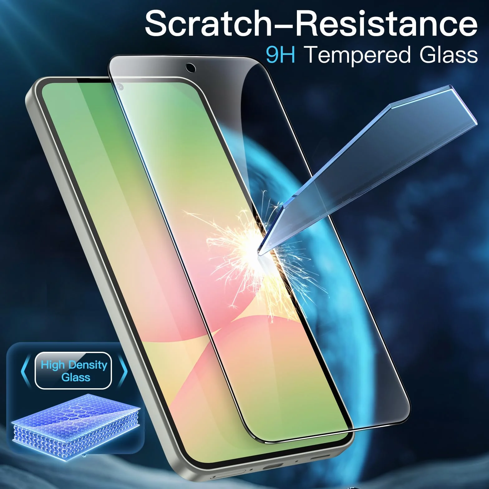 JETech 3 w 1 Matowe Etui do Samsung Galaxy A56 5G z Ochraniaczem Ekranu Szkło Hartowane, Przeświecający Oszroniony Osłona z Ochroną Aparatu (Oliwa)