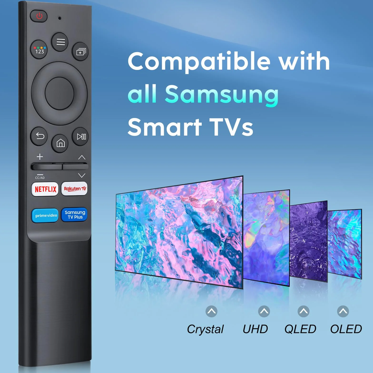 Uniwersalny dla Pilot-Samsung-Smart-TV, dla Oryginalnego Telewizora Samsung, Pilot Zastępczy z Czterema Przyciskami Skrótowymi