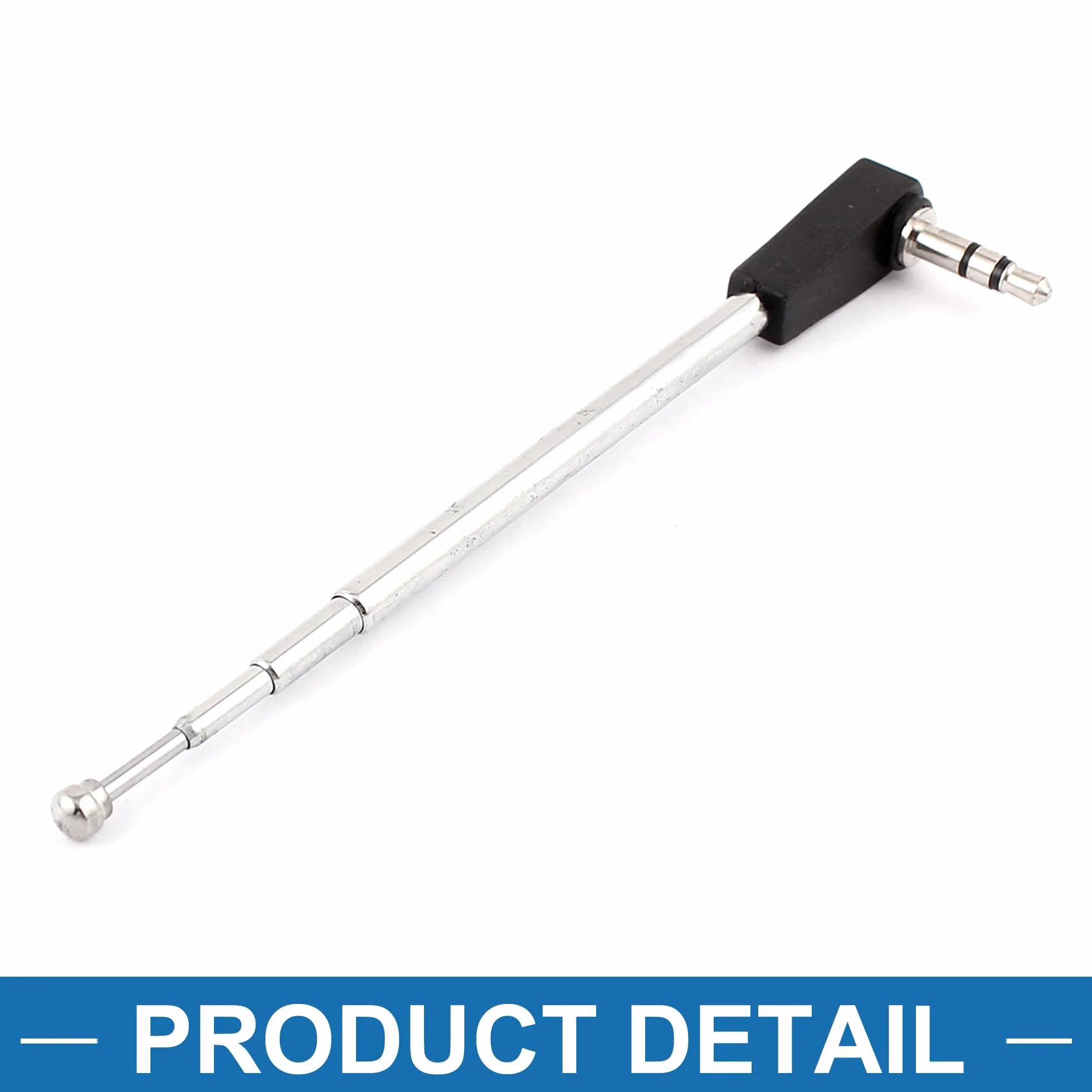 ABSOPRO Antena teleskopowa 25 cm 4 sekcje jack 3,5 mm radio FM TV srebrny