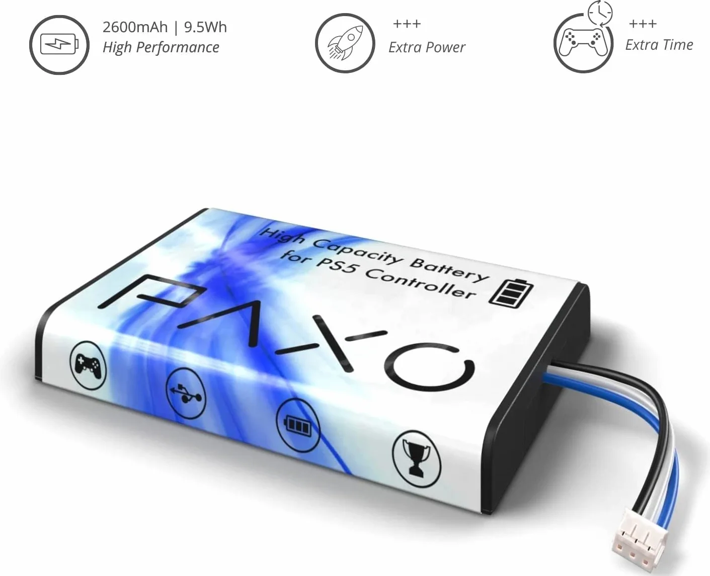 Akumulator litowo-jonowy 9500mWh 2600 mAh do kontrolera PS5, tuning