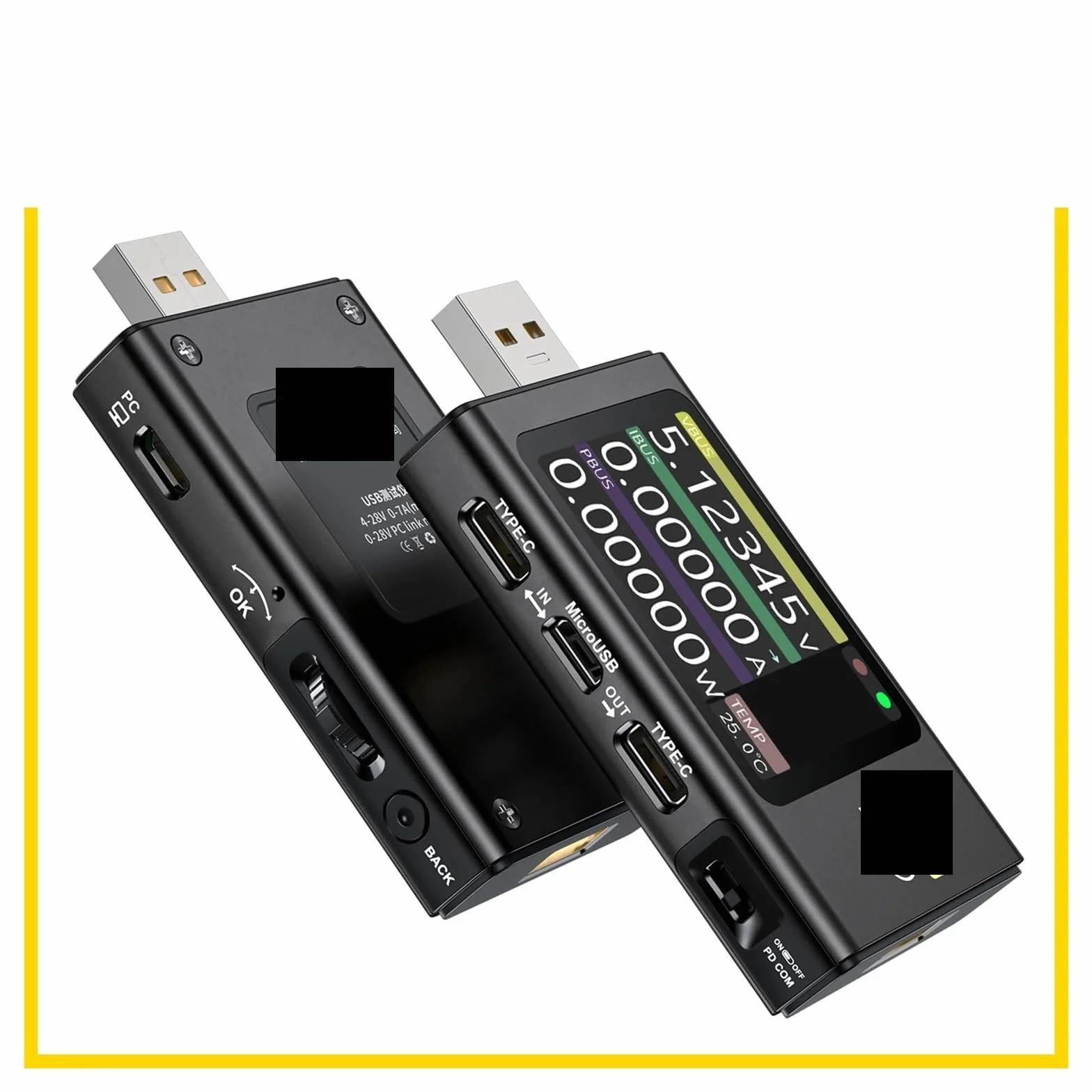 FNB58 Digital Voltmeter Ammeter USB Tester TYPE-C Fast Charge Detection Trigger Capacity Measurement Ripple(FNB58)