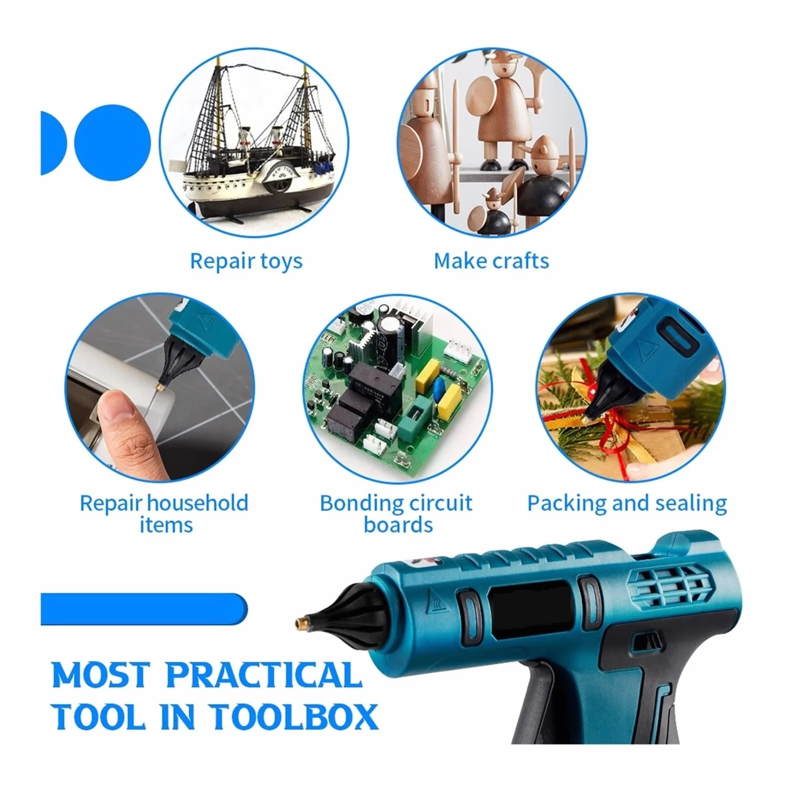 Pistolet Do Kleju Na GorąCo Pistolet do klejenia na gorąco w wysokiej temperaturze DIY Narzędzie do naprawy ciepła Elektryczny pistolet do klejenia na gorąco(Option 3)