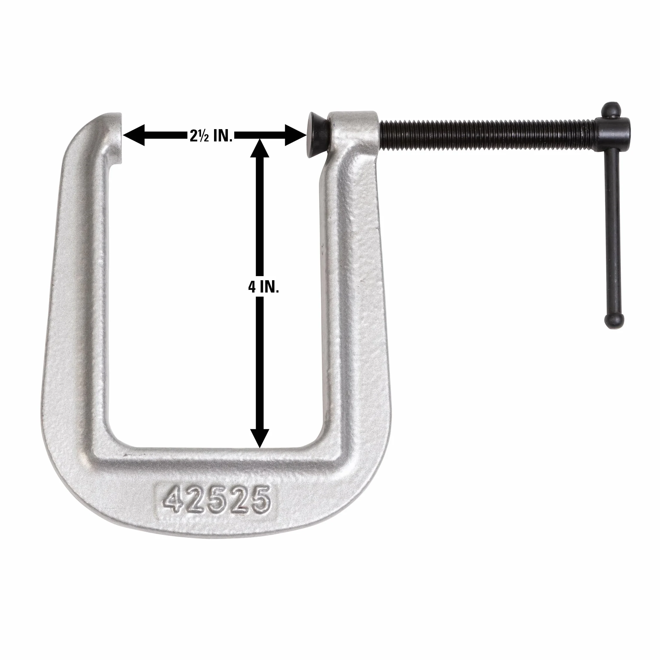 Wilton 42525 252,5, zacisk typu C z głębokim zasięgiem, 0-calowe otwarcie szczęk, głębokość gardła 10 cm