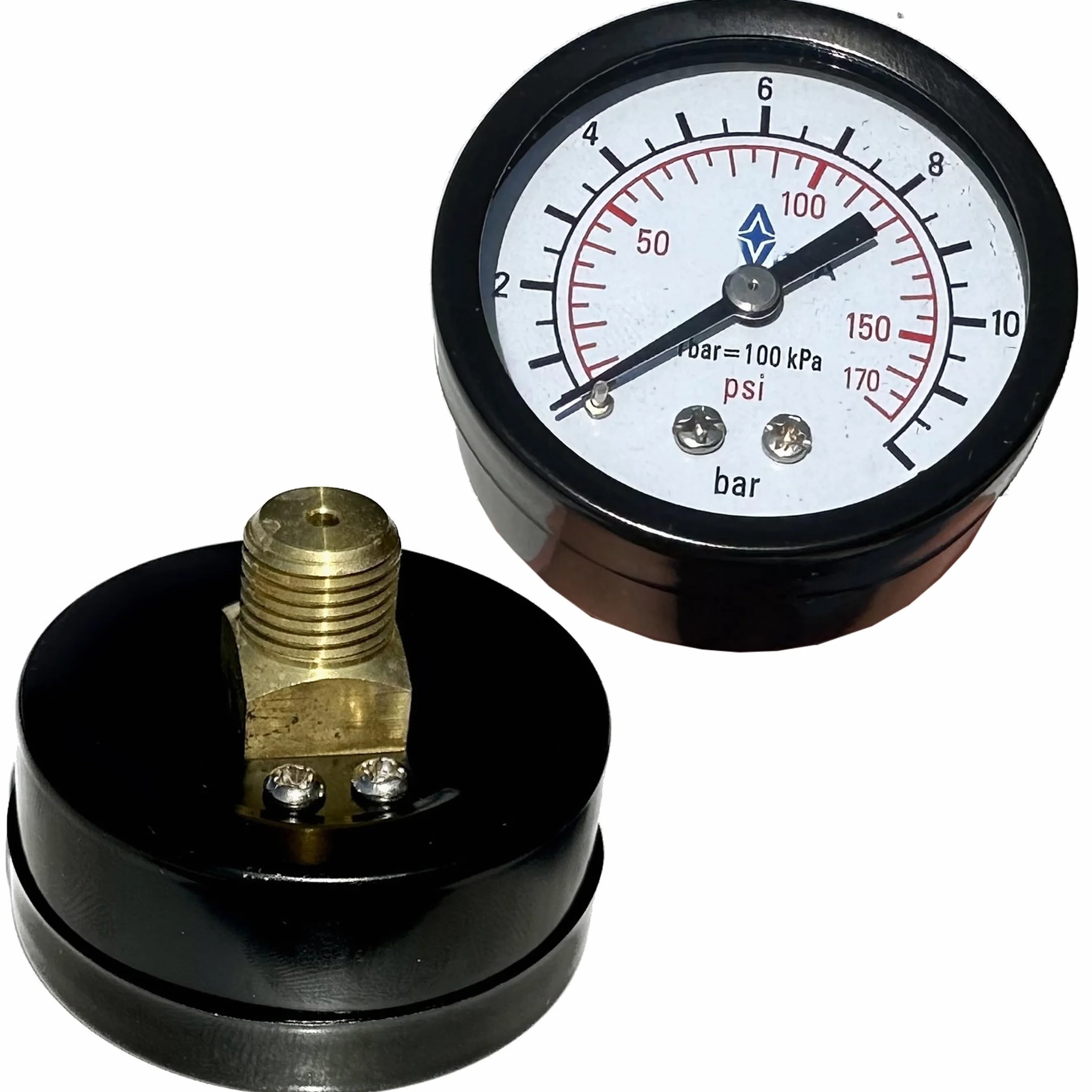 Manometr Ciśnieniowy 0-12 BAR 1/4" Tylny 52mm do Wody Pompy Hydroforu Powietrza