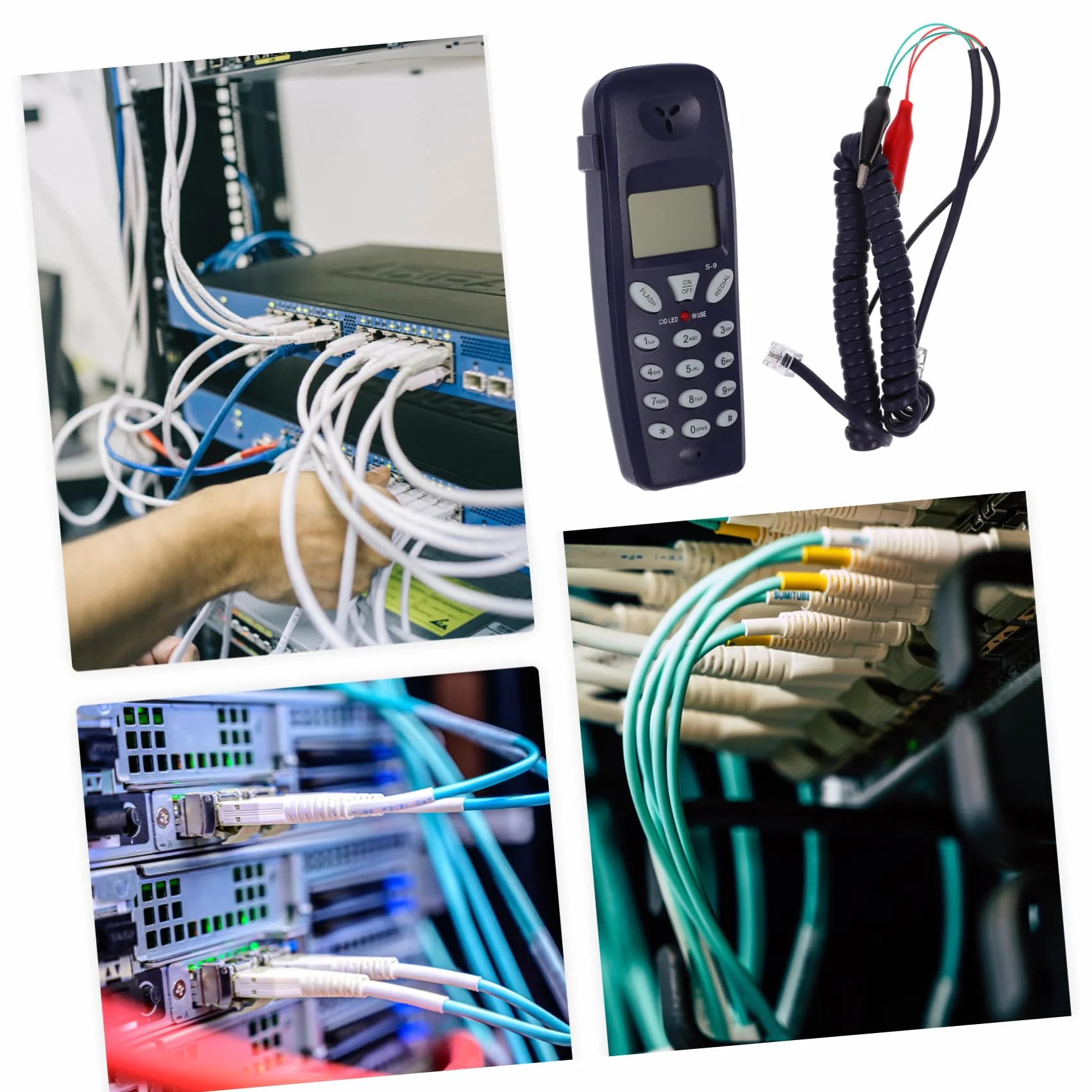 Lurrose Telefon Stacjonarny Przewodowy Tester Telefonu Głośność Dzwonka