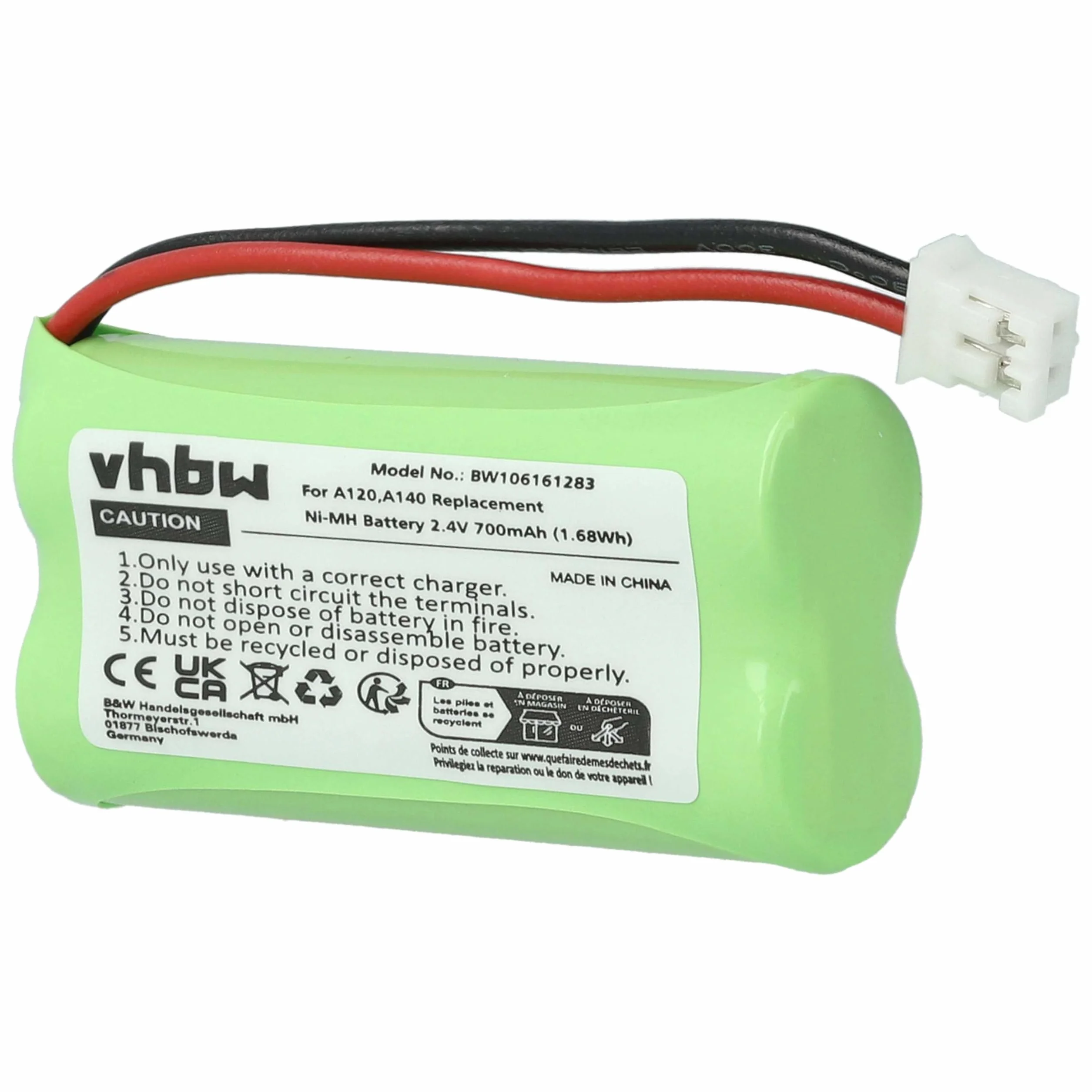 vhbw NiMH Bateria 700 mAh 2,4 V kompatybilna z Siemens Gigaset A260 Trio A265 A345