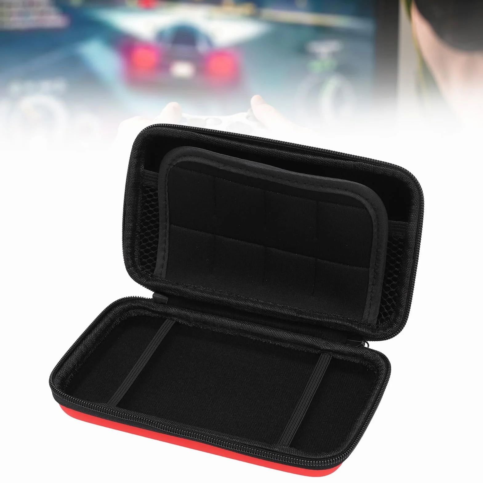 Połączenie Nintendonew Nowe 2DS XL, 2DS LL, New 3DS, 3DS Console, Hard Ochronne Turs Travel Case z 8 Kasetami Gier, przenoś (czerwony)