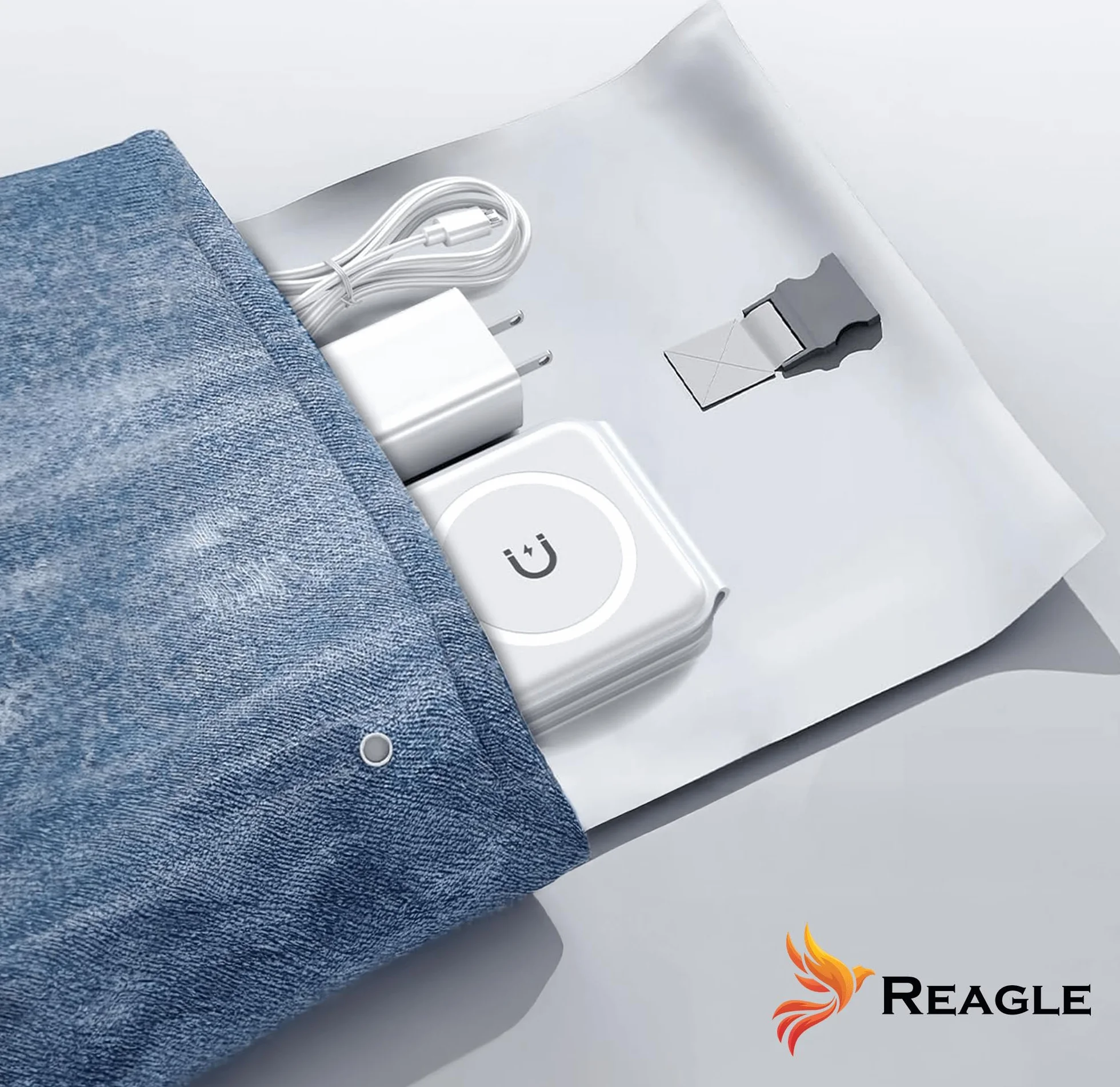 Reagle Składana indukcyjna bezprzewodowa ładowarka 3 w 1, 15 W stacja ładująca do Samsung S25 Apple Watch standard Qi