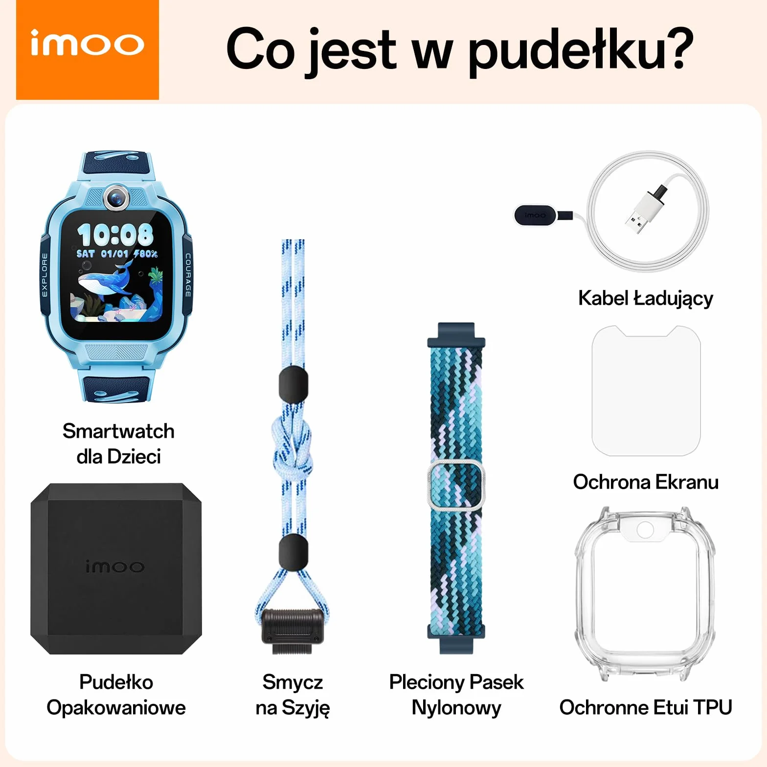 imoo Z3 Smartwatch dla Dzieci 4G GPS Wodoodporny 20m Pamięć 8GB Niebieski