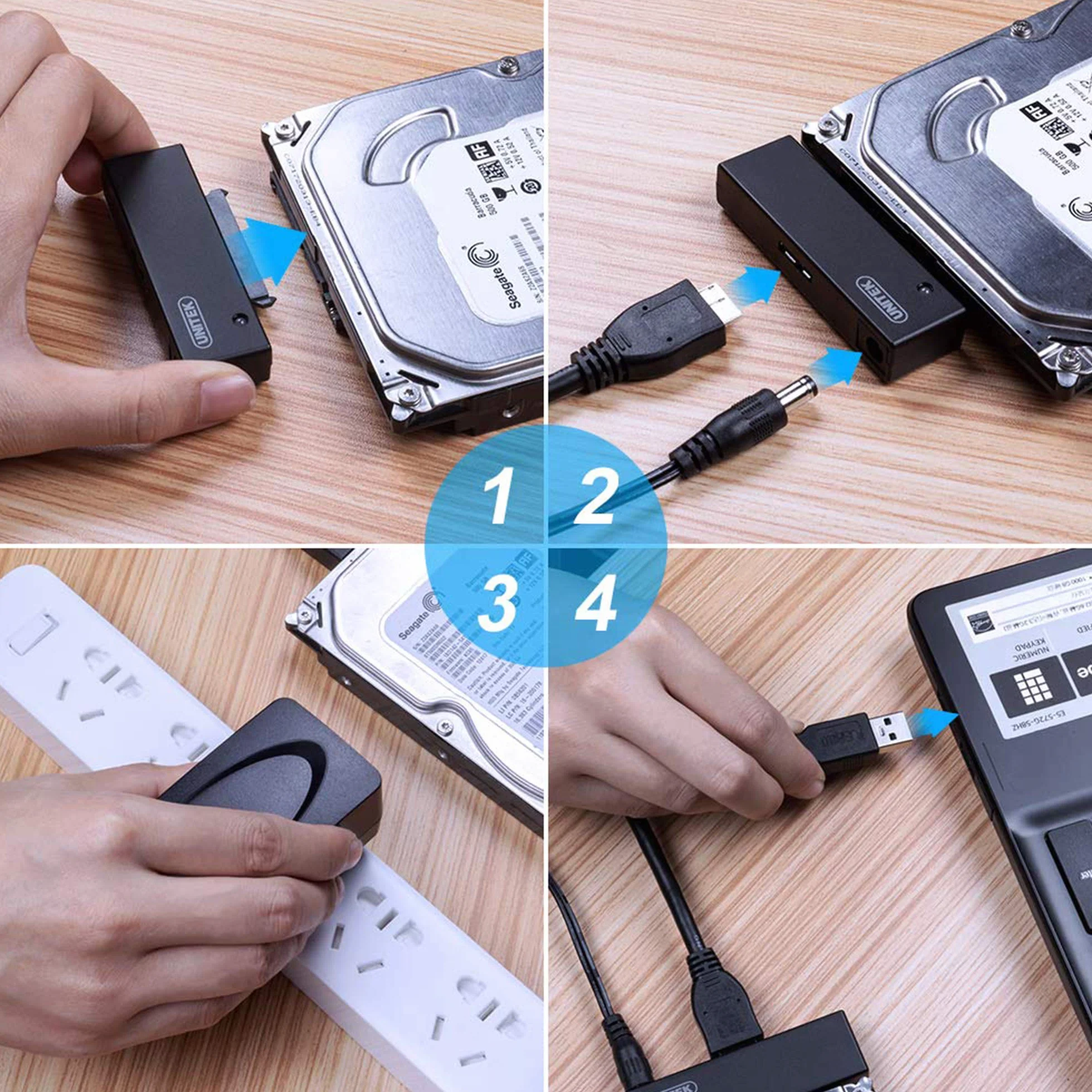 Unitek Y-1039 Adapter USB 3.0 SATA III 2,5” 3,5” 80cm Czarny