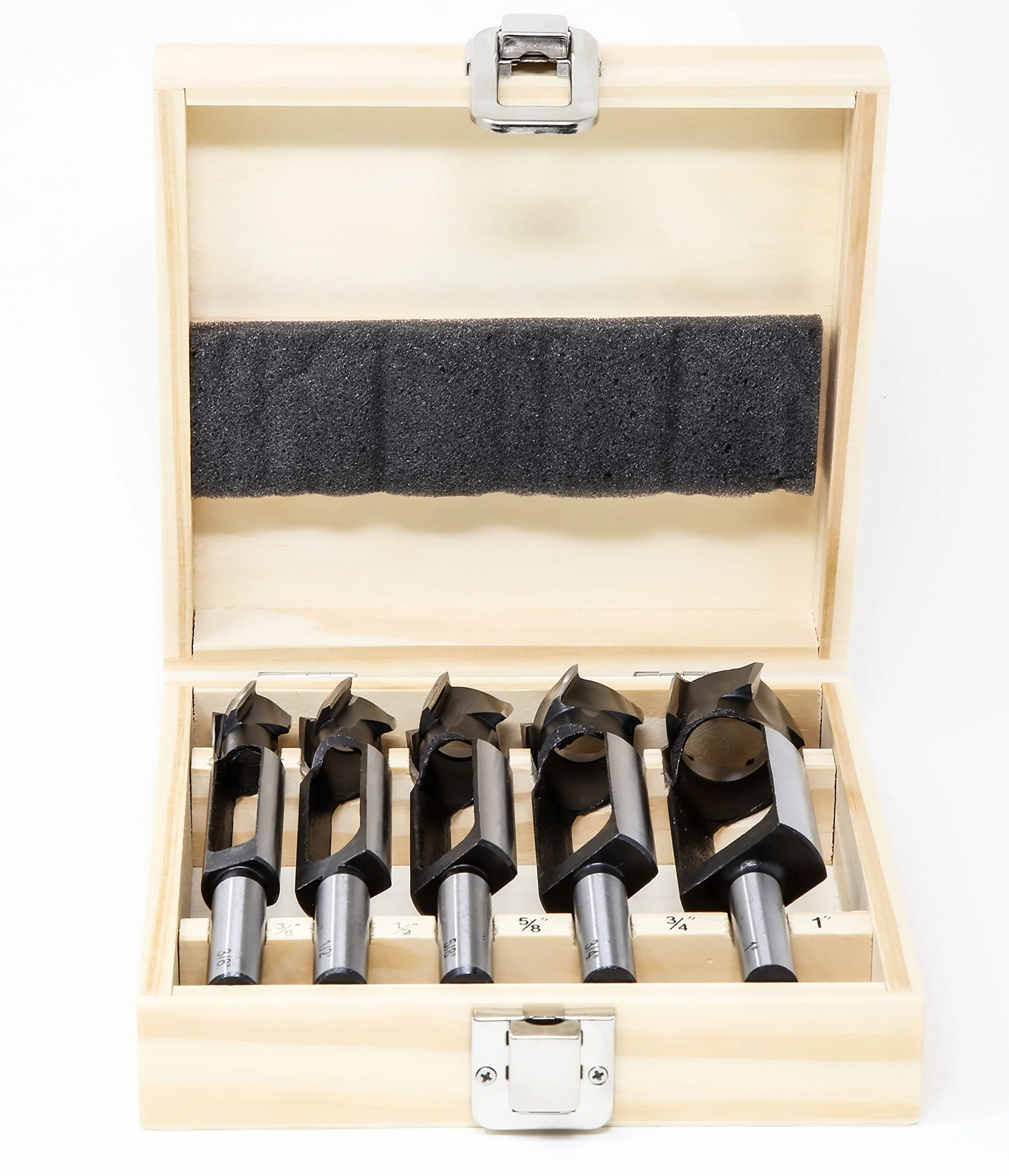 WEN DB051T 5-Piece Tenon and Deep Plug Cutter Drill Bit Set with Carrying Case