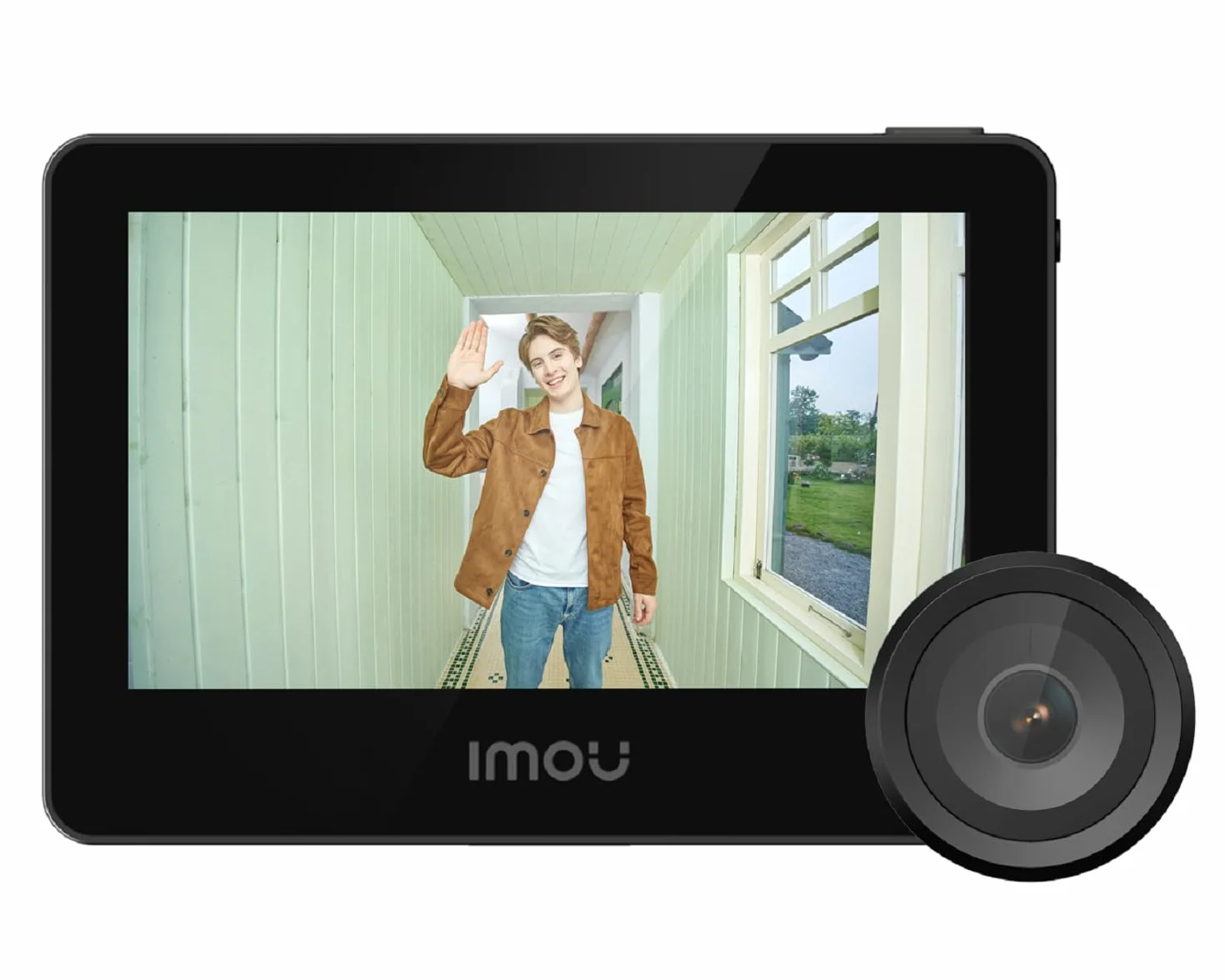 Imou VD1 5MP cyfrowy wizjer WiFi z kolorowym ekranem 4,3", wideodomofon 3K, pole widzenia 149°, ludzkie wykrywanie, nagrywanie 24/7, bateria 4800 mAh, ochrona prywatności, 2,4 / 5 GHz