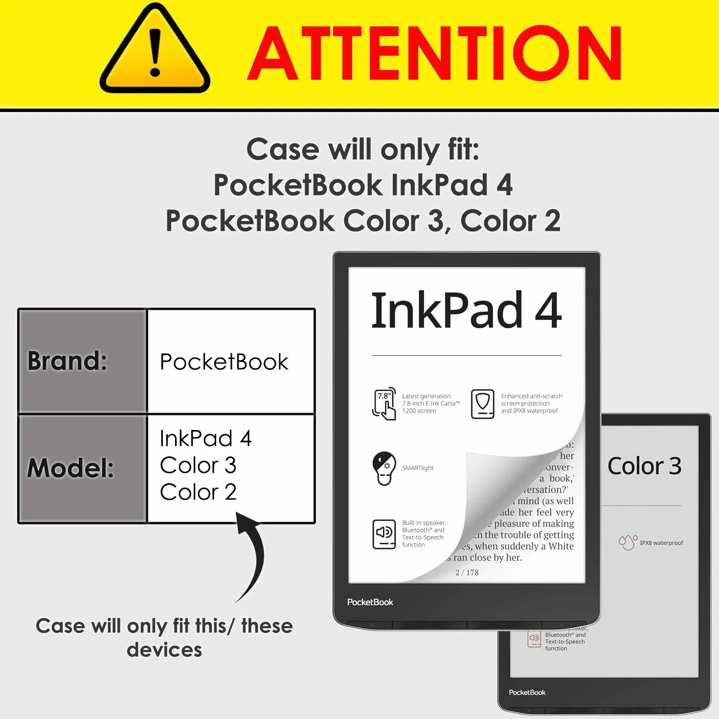 Forefront Cases Etui do PocketBook InkPad 4, InkPad Color 3 i 2 - Lekkie PocketBook InkPad 4, InkPad Color 3 i 2 Etui - Purpurowy - Smukłe i Lekkie, Automatycznie Budzi/Spać, Ochronne Okładka