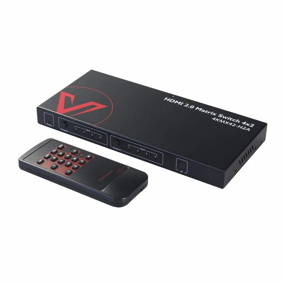 AV Access 4x2 4K@60Hz HDMI 2.0 Matrix HDR10 3D ARC CEC HDCP 2.2 18 Gb/s RS232 IR