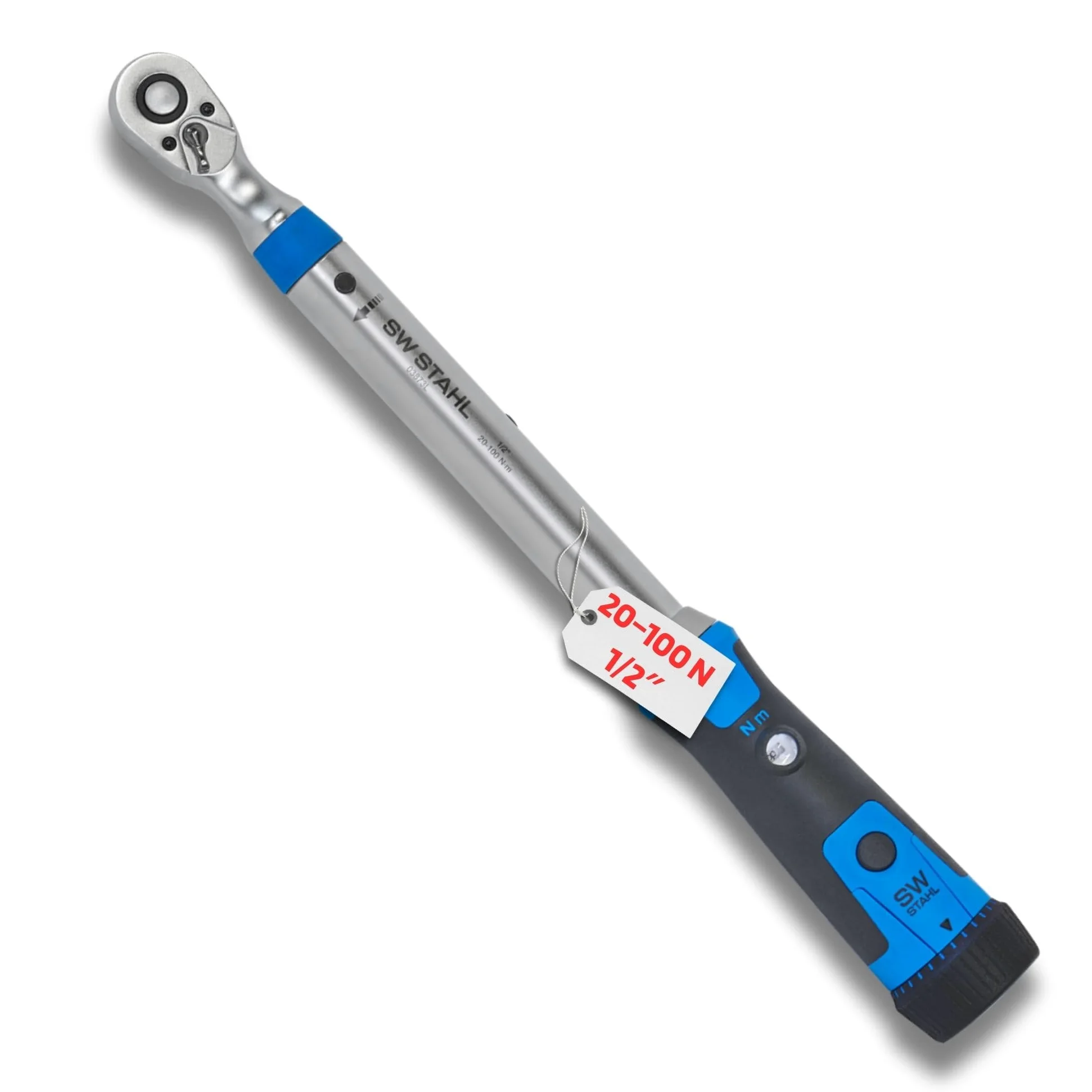 SW-Stahl 03873L Profesjonalny Klucz Dynamometryczny 1/2 Cala 20-100 Nm | Precyzyjne narzedzie do napraw aut i motocykli, czworokatny przepust, certyfikat kalibracji oraz ergonomiczny uchwyt 2K