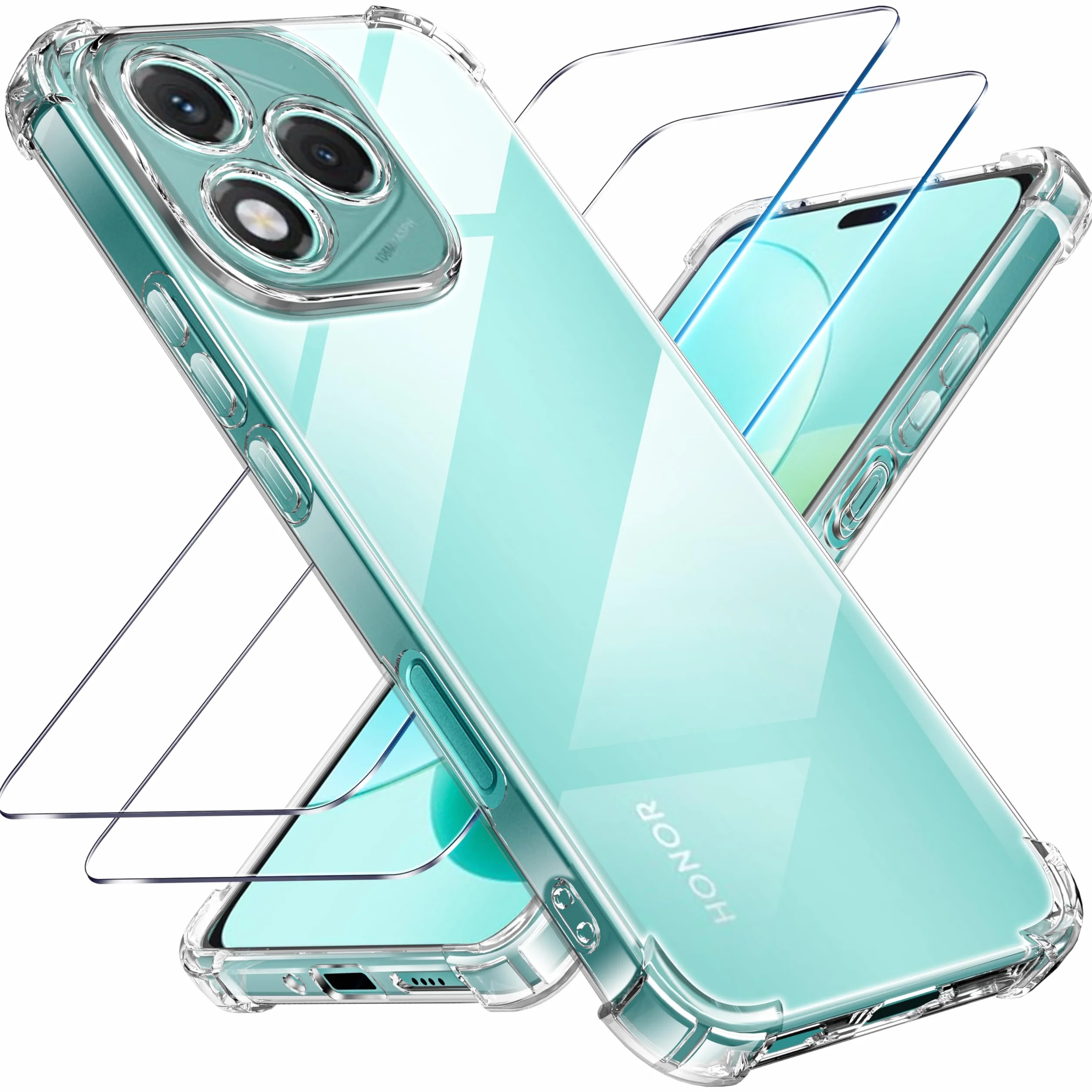 Etui 3 w 1 i szkło hartowane do Honor 400 Lite, TPU Ultra cienka, odporna na wstrząsy obudowa ochronna