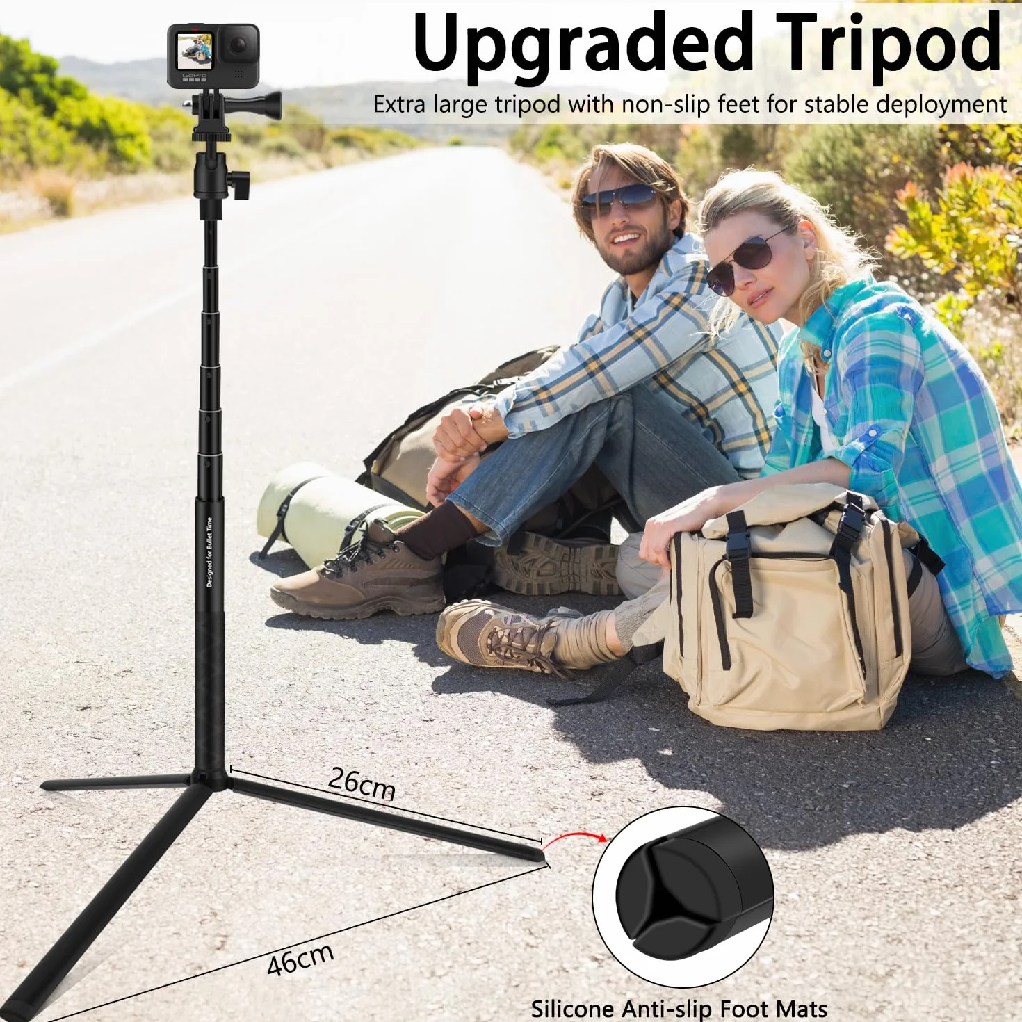 Wiseten Kijek do Selfie 130 cm Statyw Handheld Pole do GoPro Hero Black Insta360 X3/X4/One XR/RS