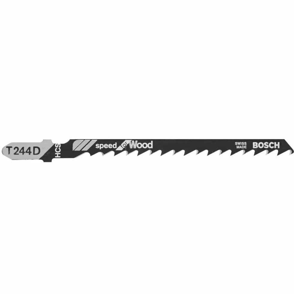 Bosch T244D100 100-częściowy 100-częściowy prędkość TPI do drewna brzeszczotów do wyrzynarek z chwytem T