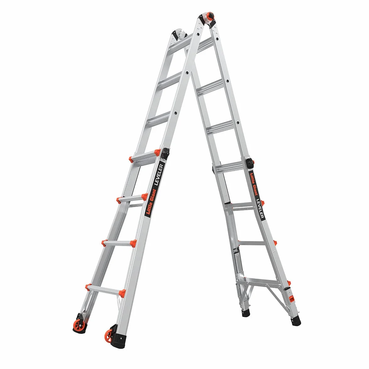 Leveler Aluminum Articulated extendable Ladder with Ratchet Levelers (M17 4x4 Steps)