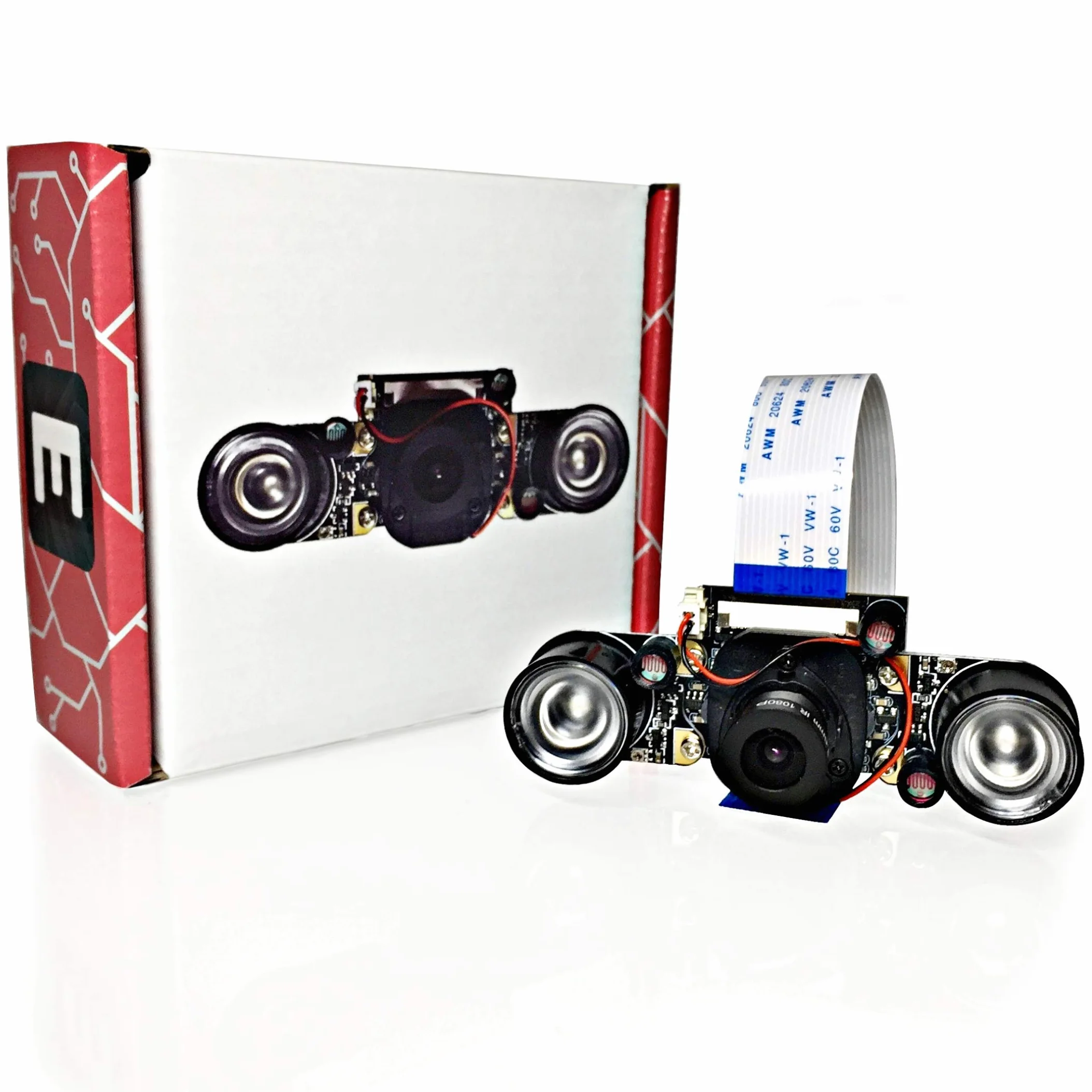 Raspberry Pi moduł kamery z automatycznym filtrem blokującym podczerwień – Full HD Pi Cam V2 noktowizor z diodami LED na podczerwień (standardowy obiektyw 75,5°)