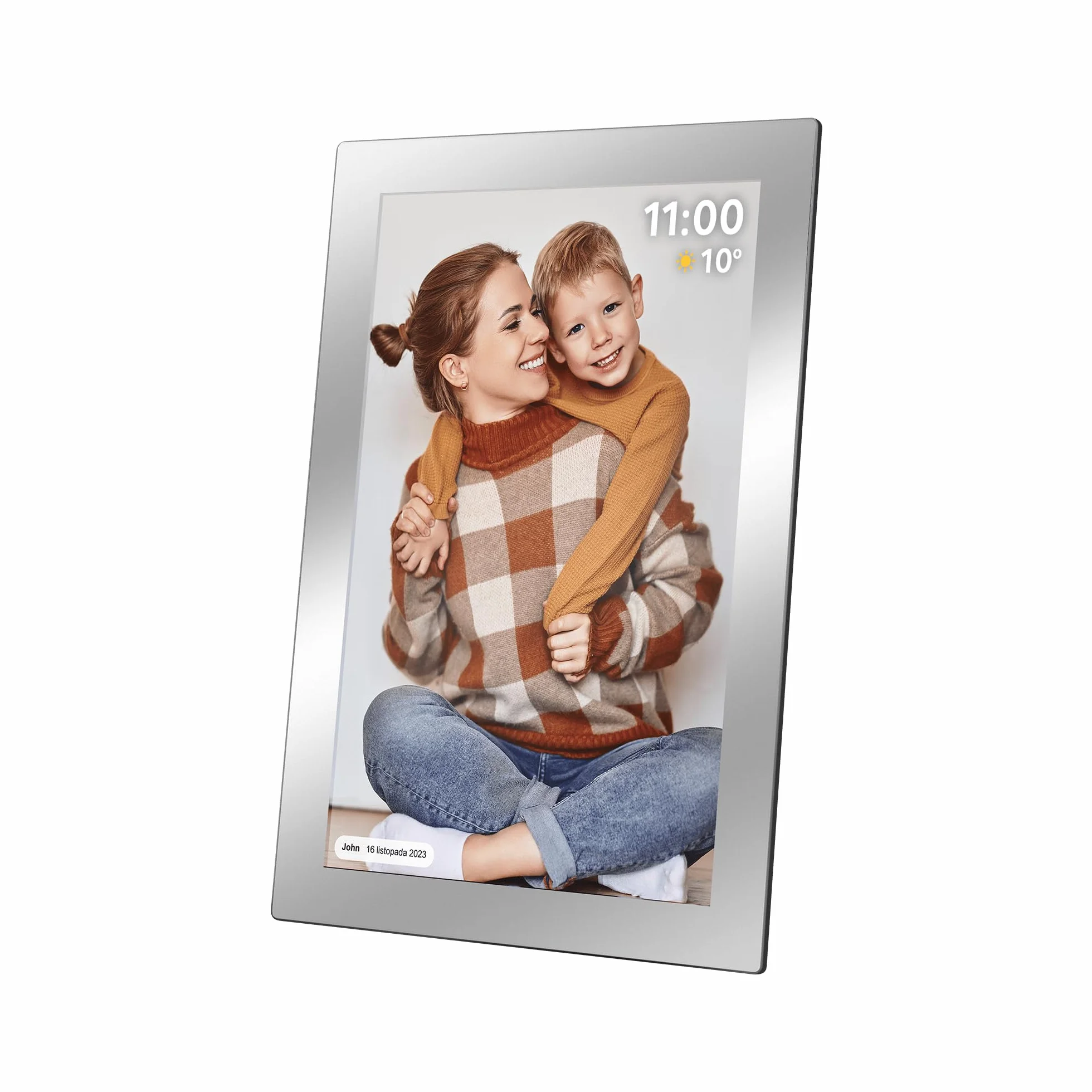 Krüger&Matz Cyfrowa Ramka na Zdjęcia FRAMEO 1280 x 800 px 10,1" Wi-Fi MicroSD Odtwarzanie Klipów Wideo Timer Pogoda Lustrzana Ramka KM1101