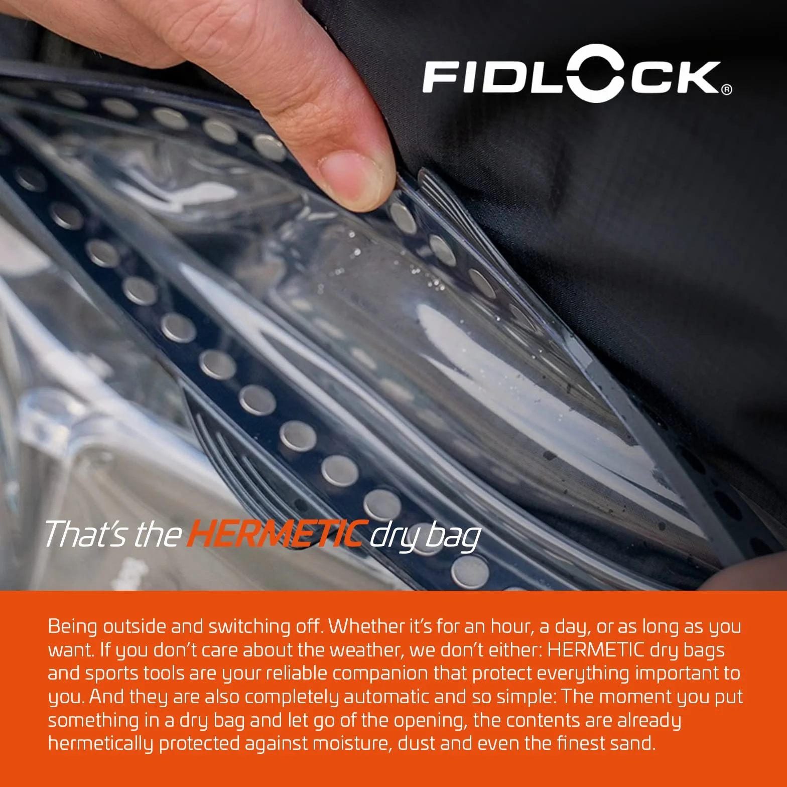 Fidlock Sling Bag Bum Bag Self Sealing Dry Bag Phone Pouch Clear Blue