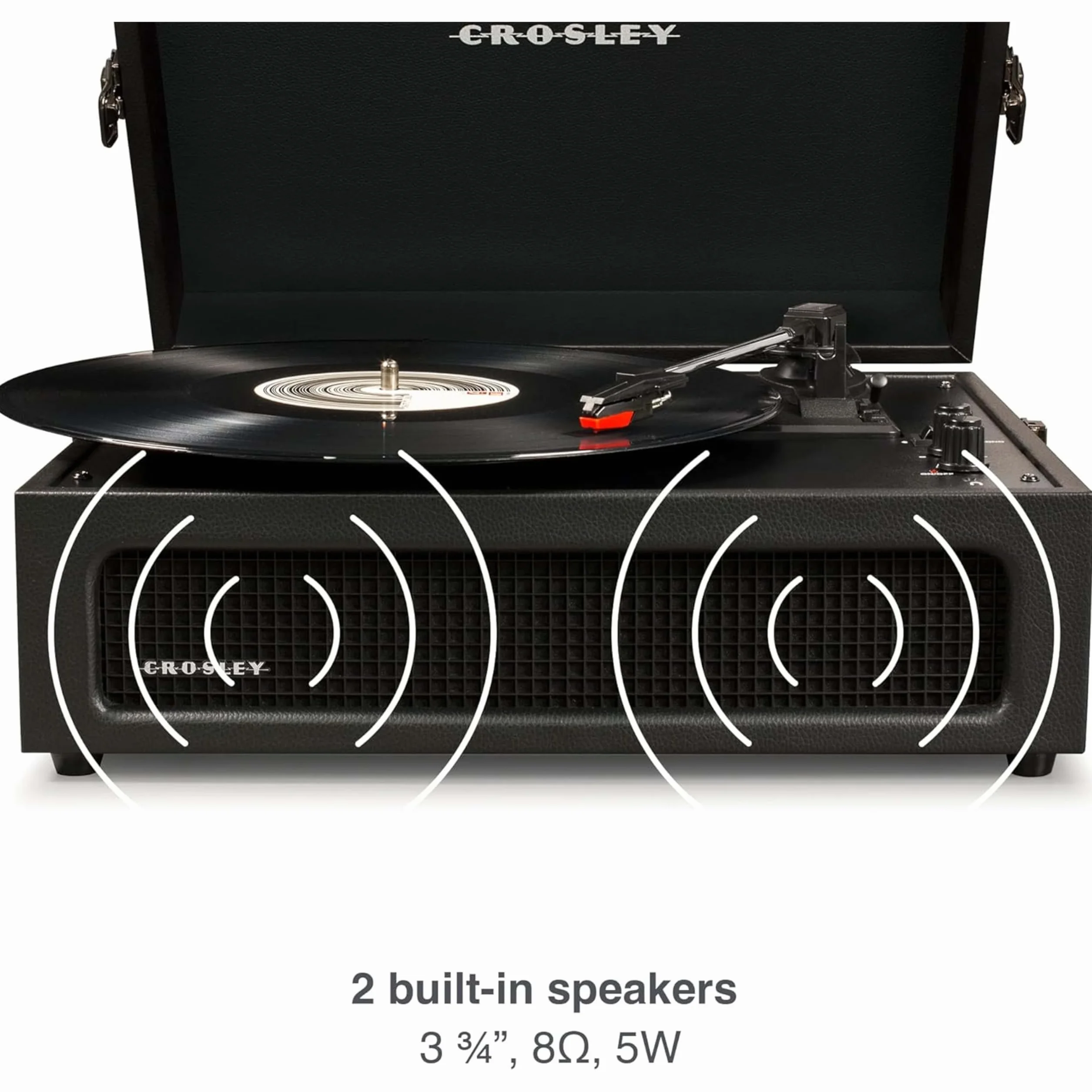 Crosley CR8017B-BK4 Voyager bluetooth platenspeler - Zwart,Eén maat