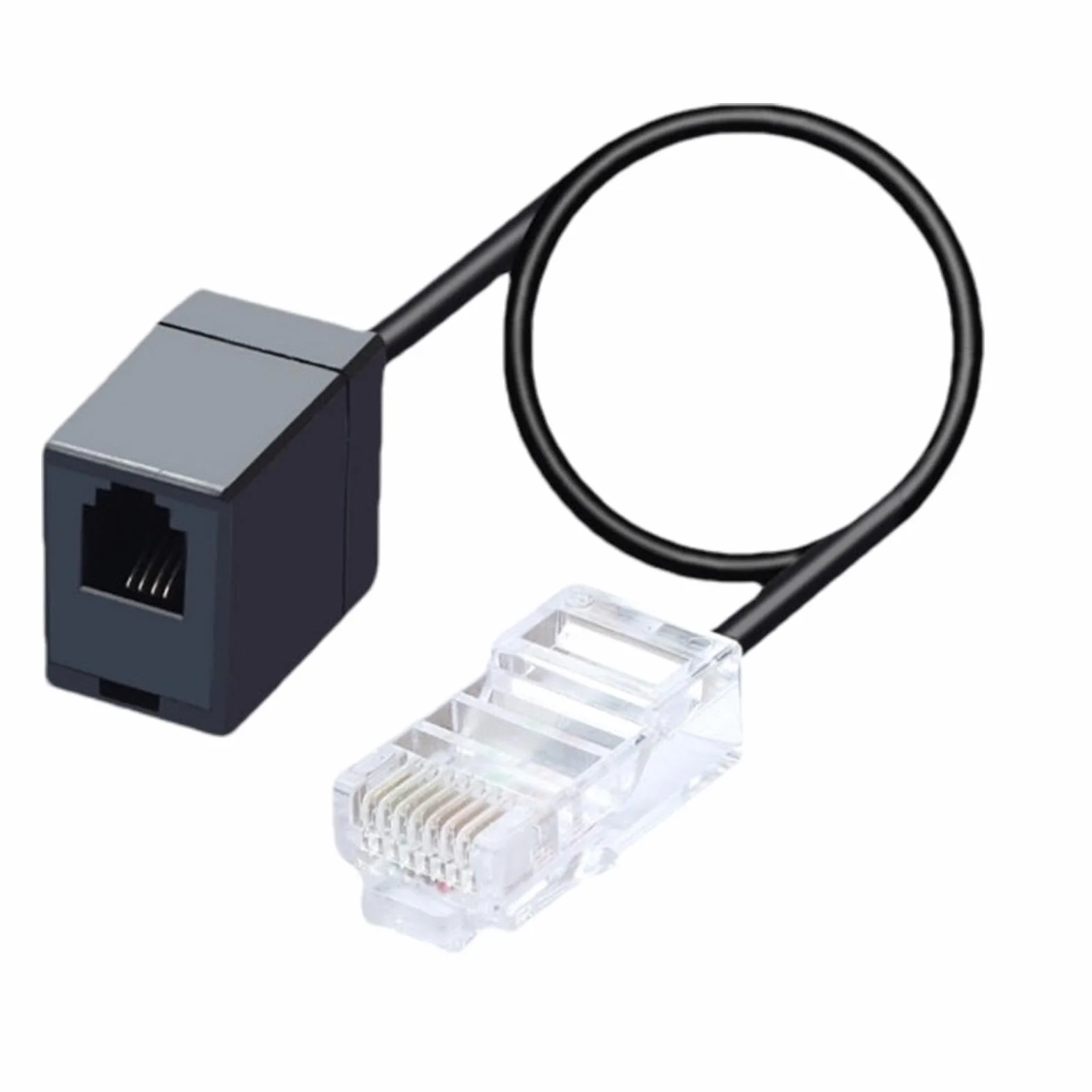 Kabel konwertera RJ11 do RJ45, adapter telefoniczny 8P4C do 6P4C, złącze linii stacjonarnej