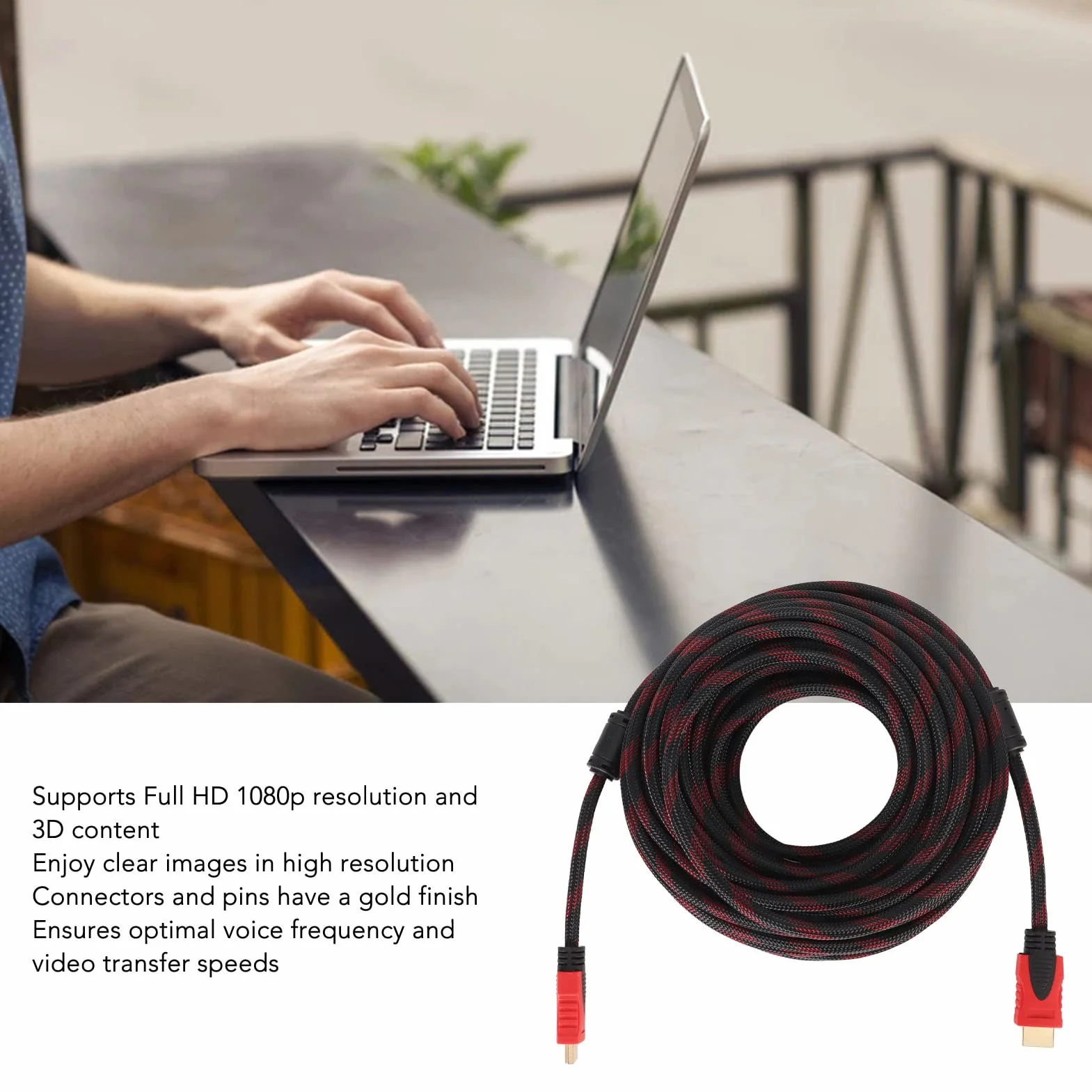 Kabel HD 49 Stóp Full HD 1080p Pozłacane Złącze PVC