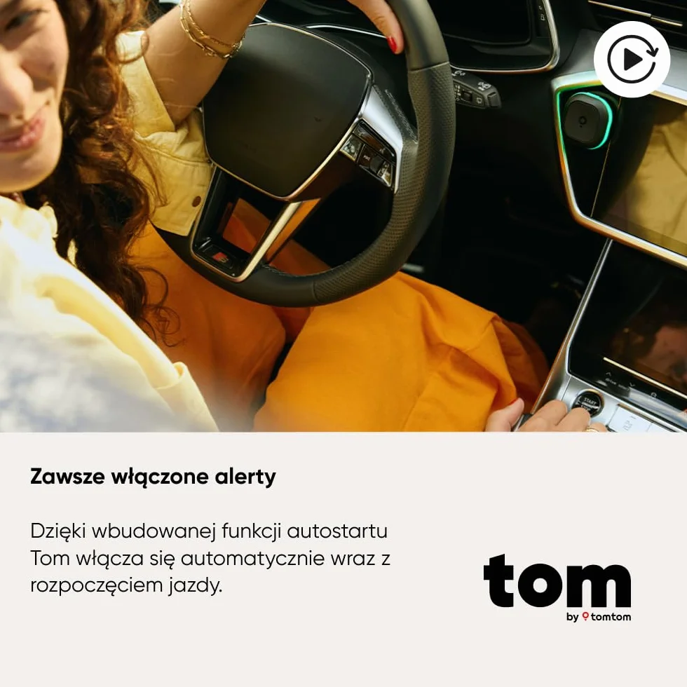 TomTom Antyradar do Samochodu – Wykrywa Fotoradary Stałe i Mobilne, Korki | Bez Abonamentu | CarPlay & Android Auto | Wyprodukowane w Europie | Tom by TT