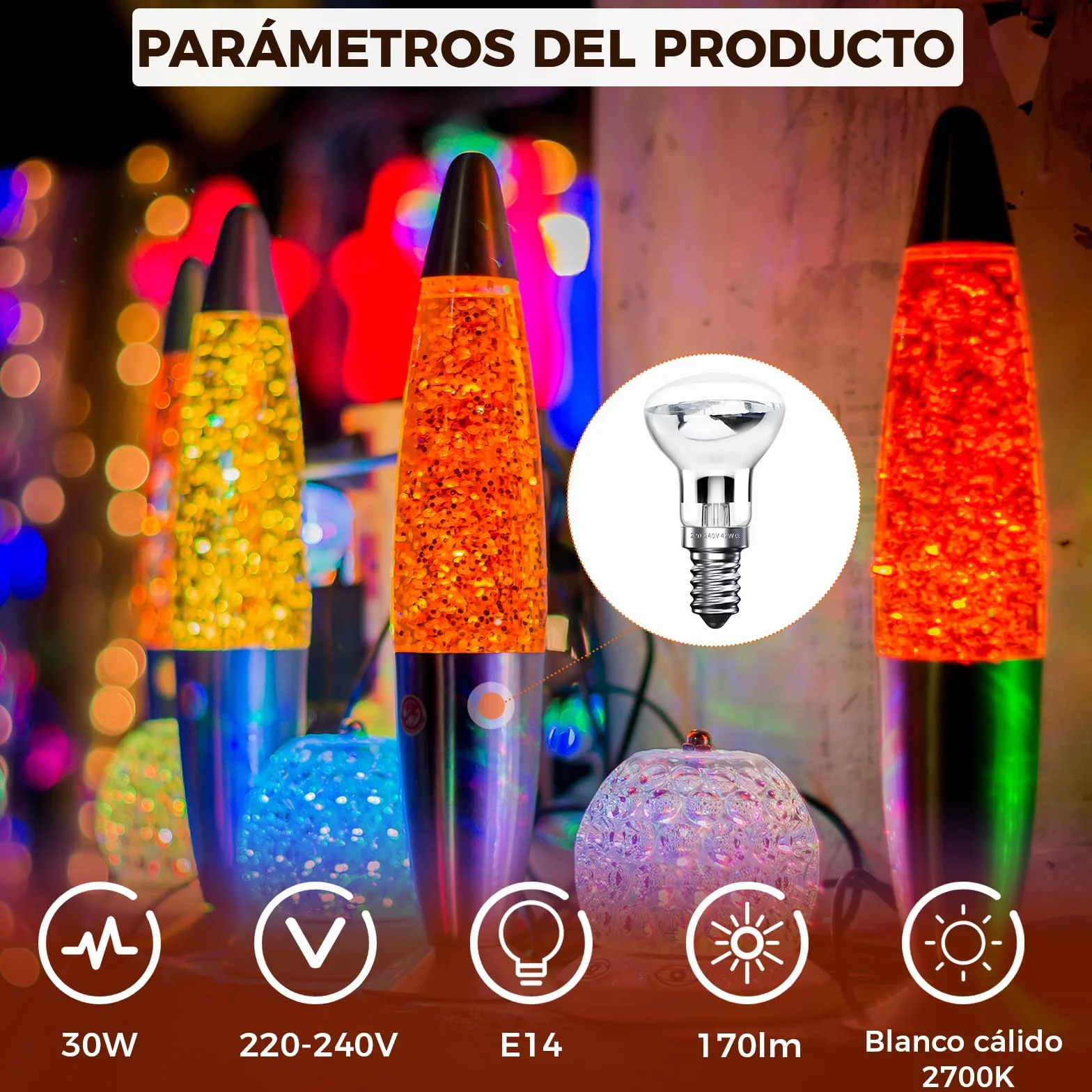 Klarlight R39 E14 żarówki lawowe 30 W, mała śruba Edisona SES reflektor punktowy żarówki lawowe, ciepła biel 2800 K, energooszczędne żarówki halogenowe R39, ściemniane (2 sztuki)
