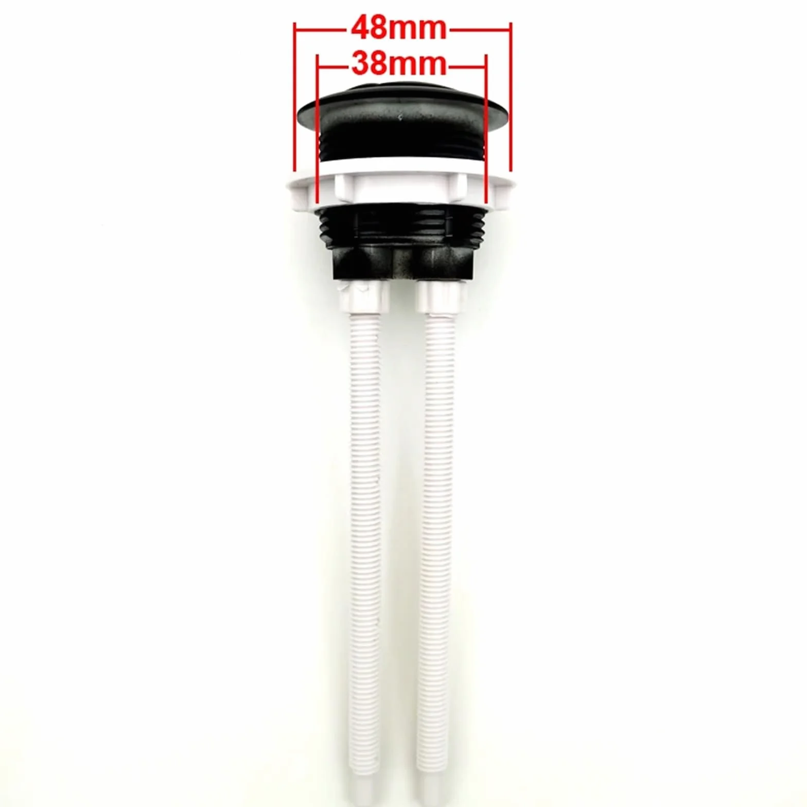 Przycisk do podwójnego spłukiwania toalety Czarny 38 mm 15 cm słupek Przycisk do podwójnego spłukiwania toalety