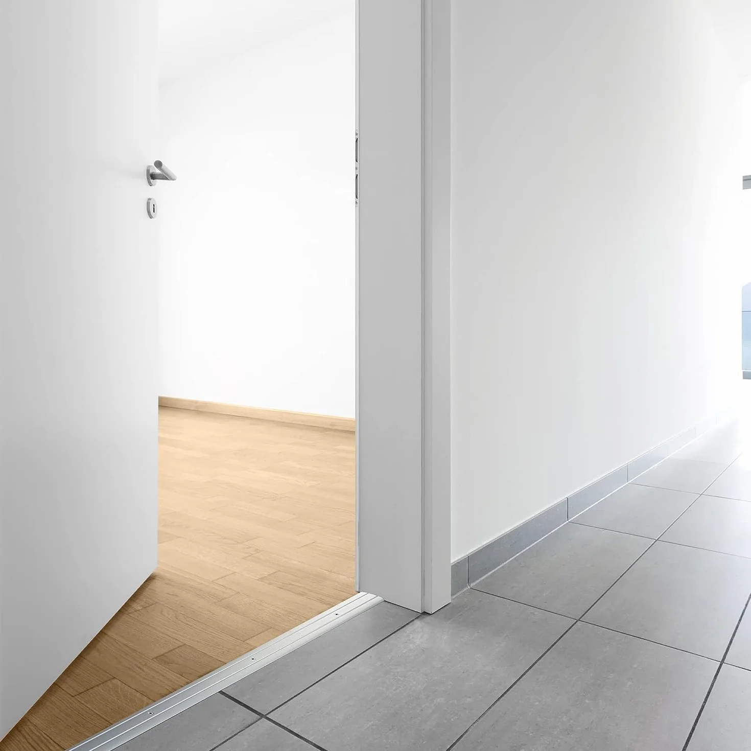 Gedotec Profil przejściowy aluminiowy srebrny 200 cm, szerokość 37 mm, długość 1 m, perforowany profil podłogowy do progu drzwi, 1 sztuka szyny przejściowej do podłóg z możliwością przykręcenia